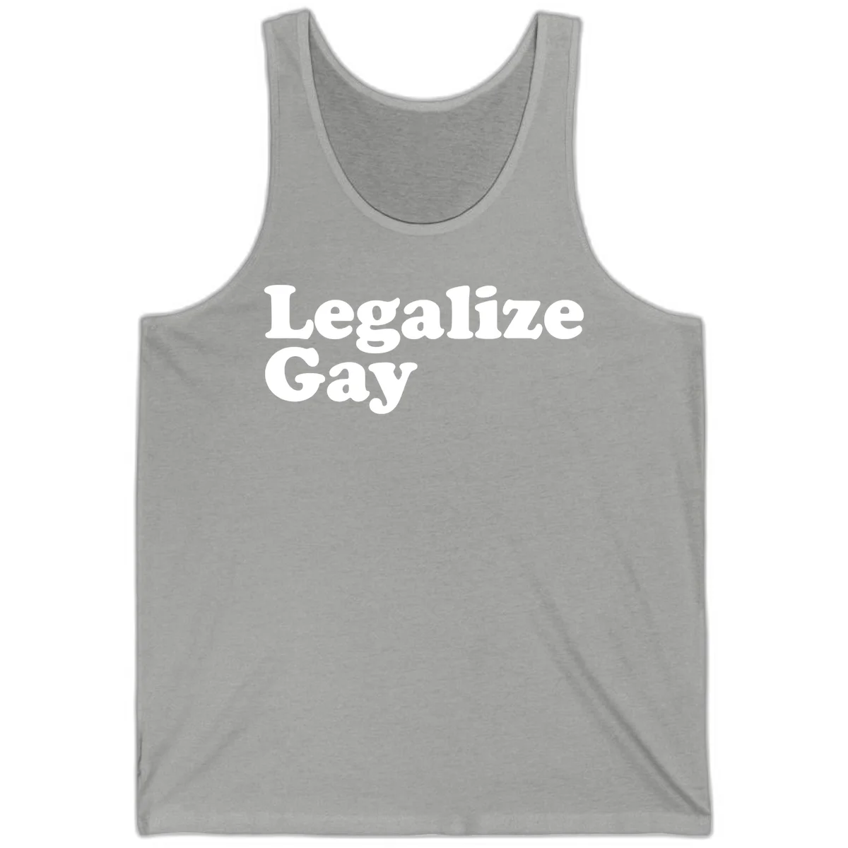 Bold white serif text reading 'Legalize Gay' on gray background - legalize-gay-pride statement design in Athletic Heather