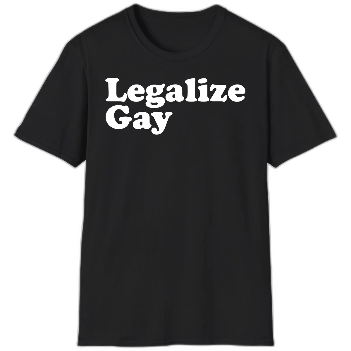 Bold white serif text reading 'Legalize Gay' on gray background - legalize-gay-pride statement design in Black