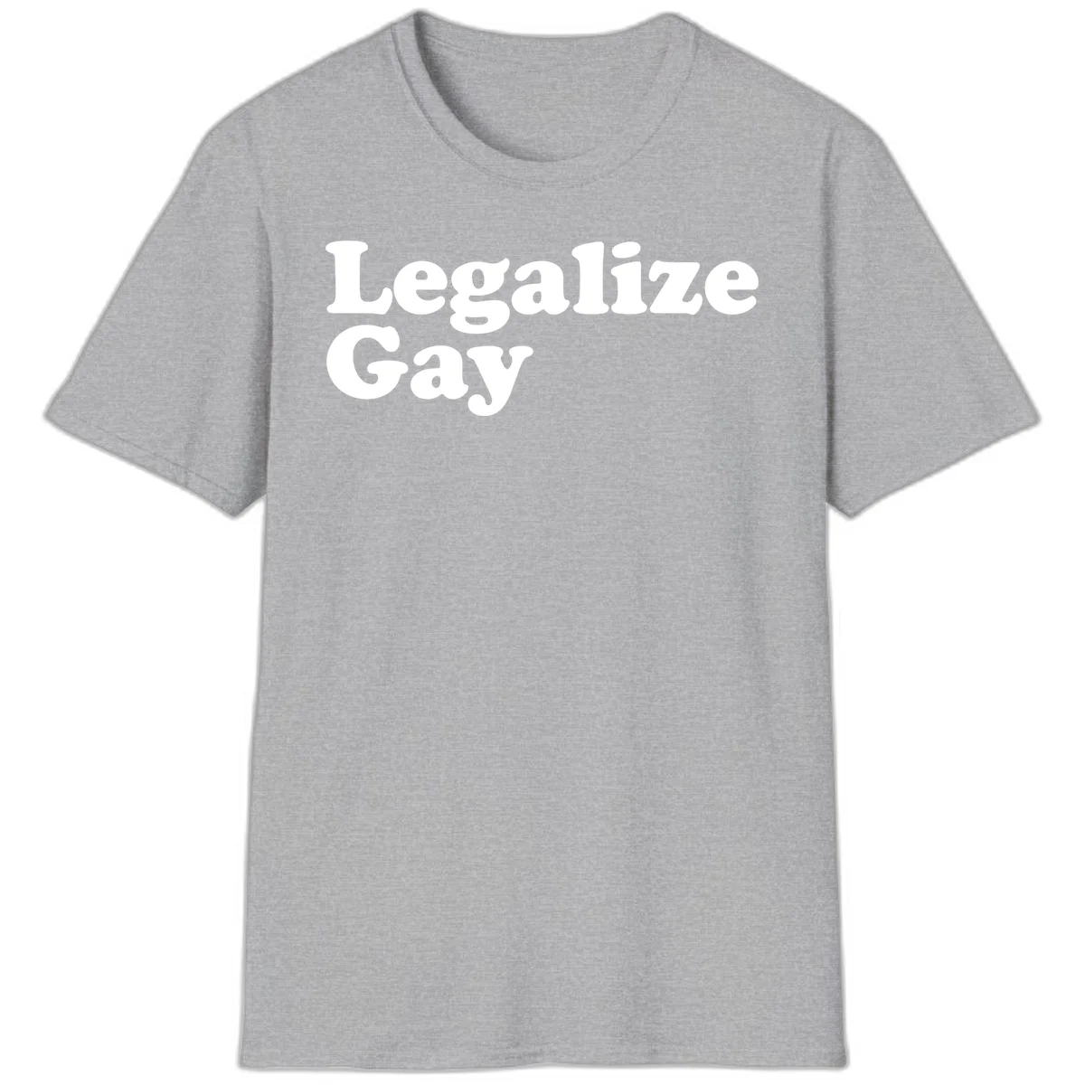 Bold white serif text reading 'Legalize Gay' on gray background - legalize-gay-pride statement design in Sport Grey