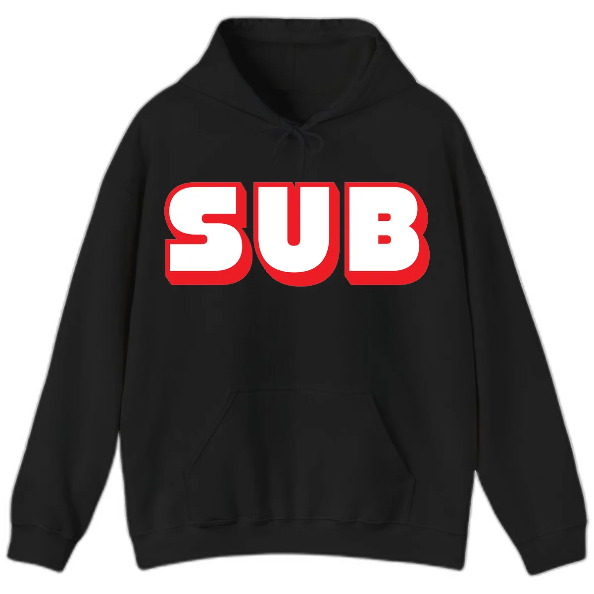 Bold red and white typography design reading 'SUB 3' with thick rounded letters in Black