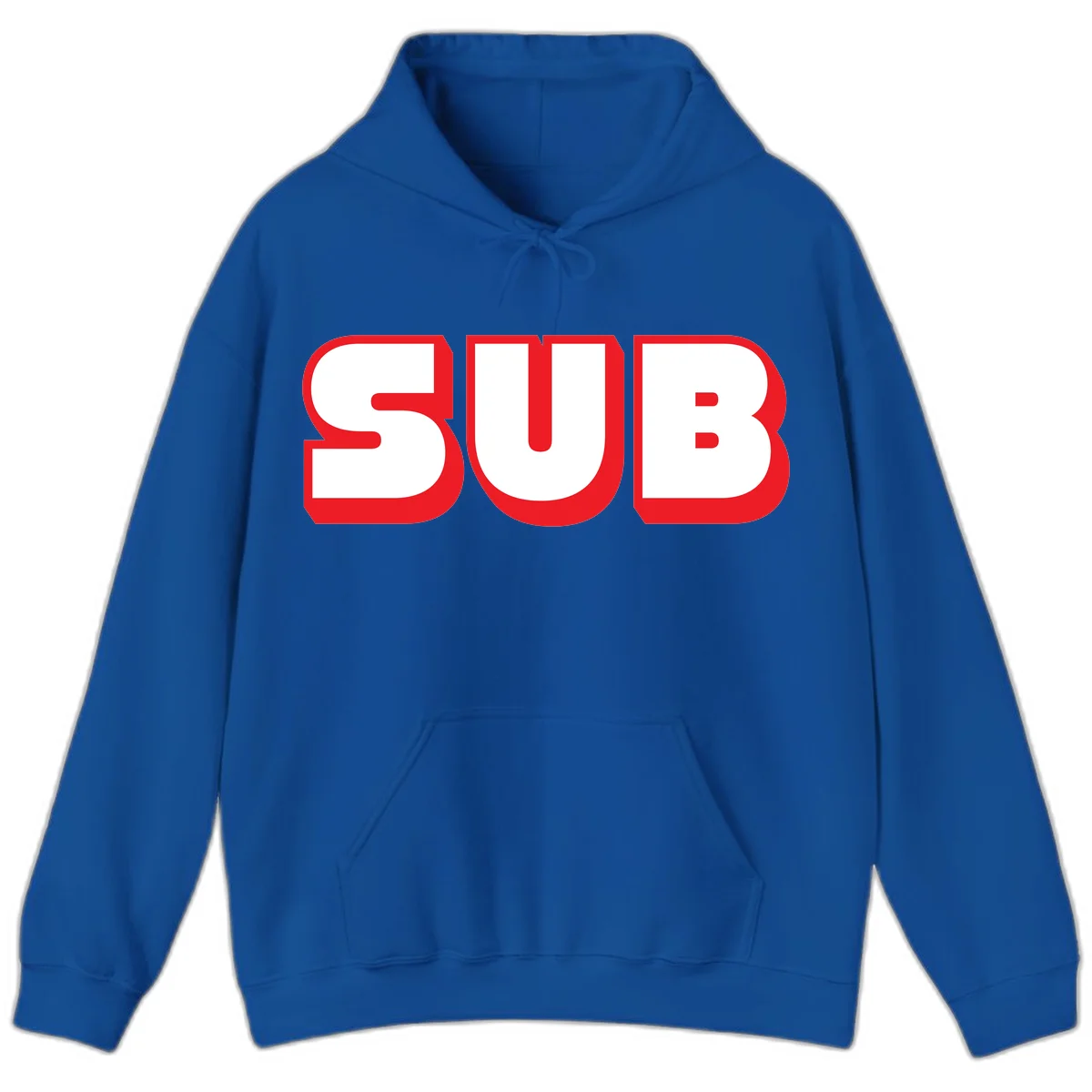 Bold red and white typography design reading 'SUB 3' with thick rounded letters in Royal