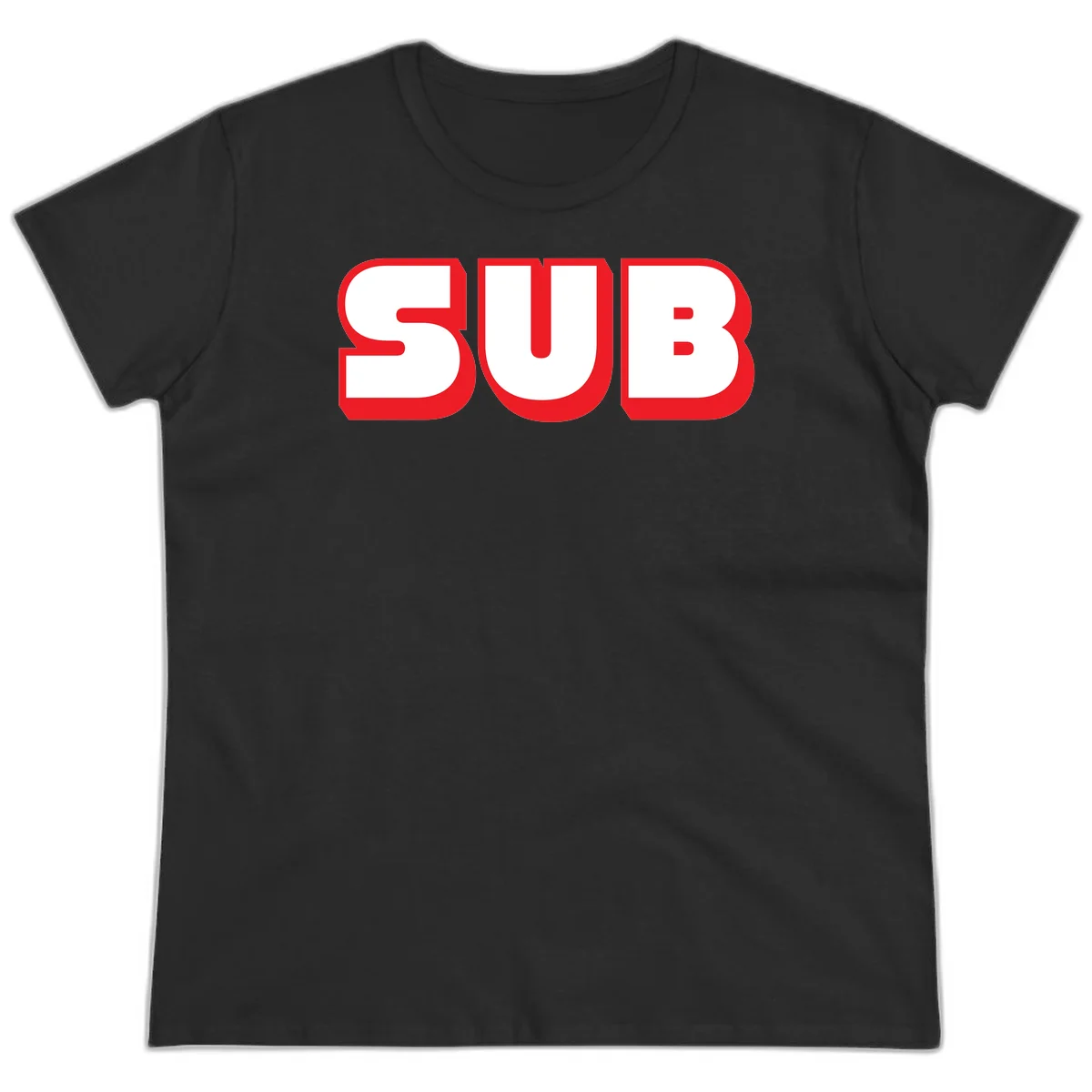 Bold red and white typography design reading 'SUB 3' with thick rounded letters in Black