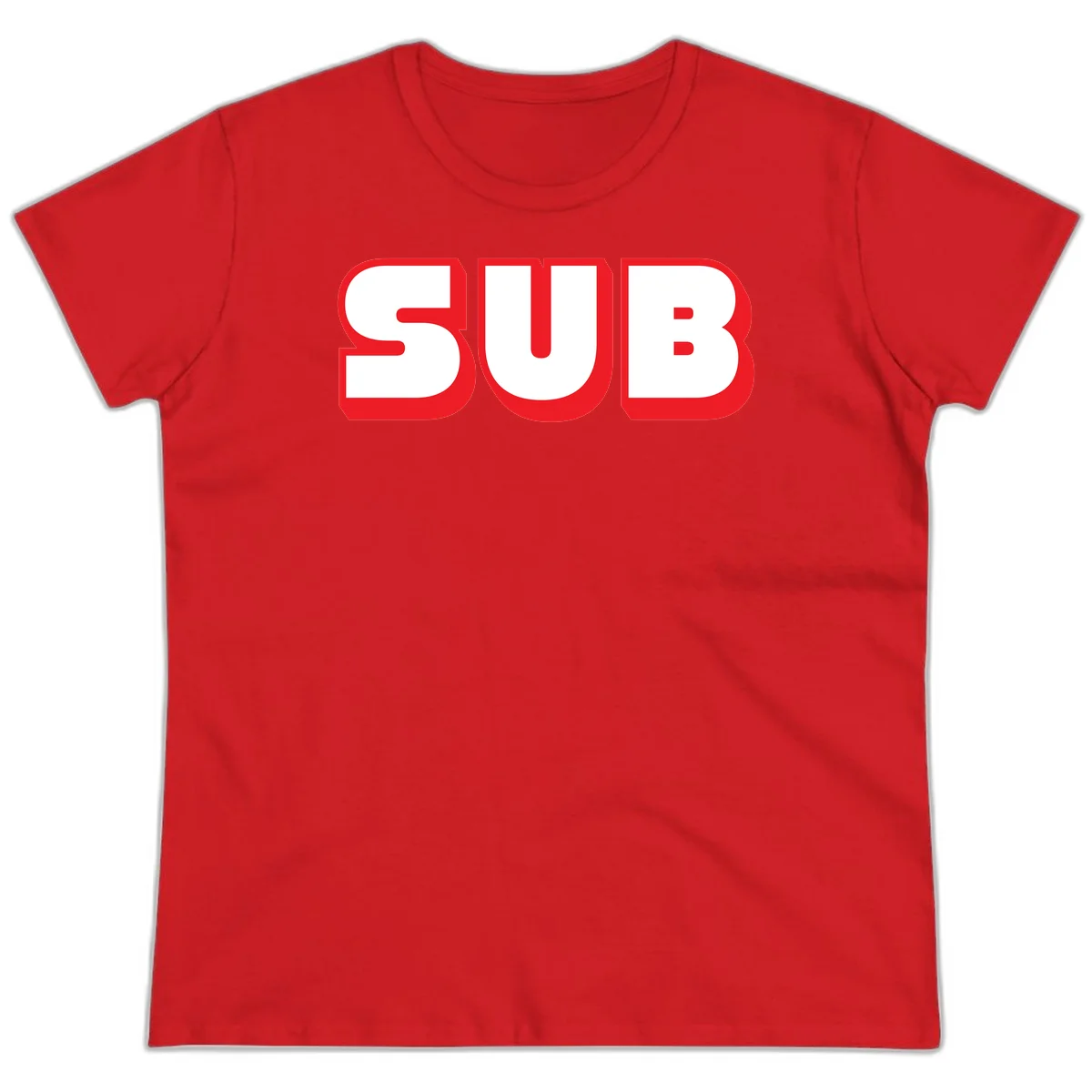 Bold red and white typography design reading 'SUB 3' with thick rounded letters in Red