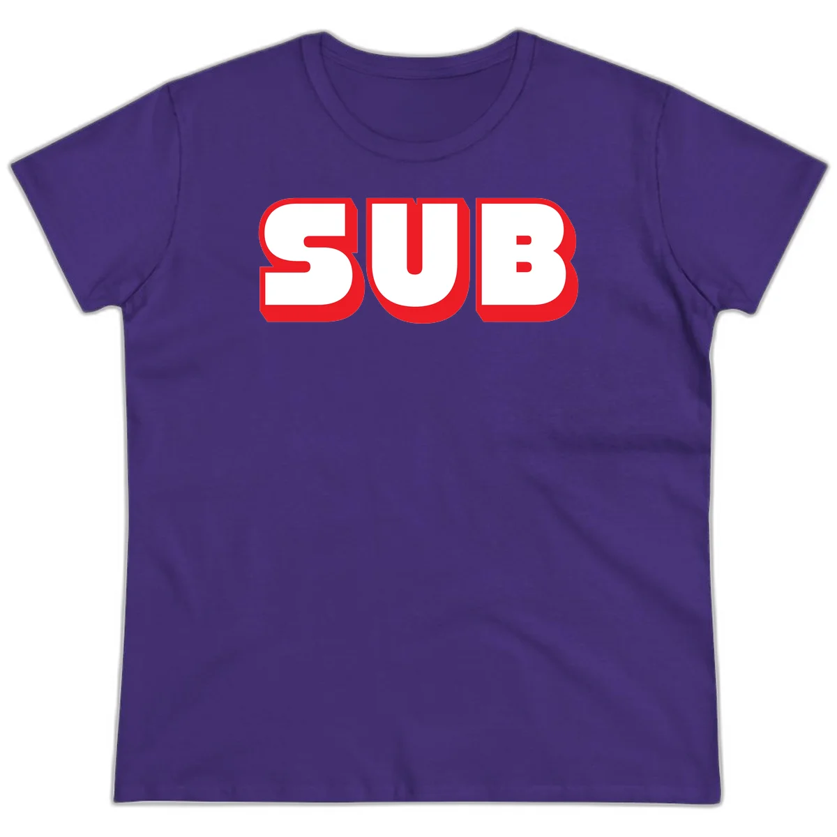 Bold red and white typography design reading 'SUB 3' with thick rounded letters in Purple