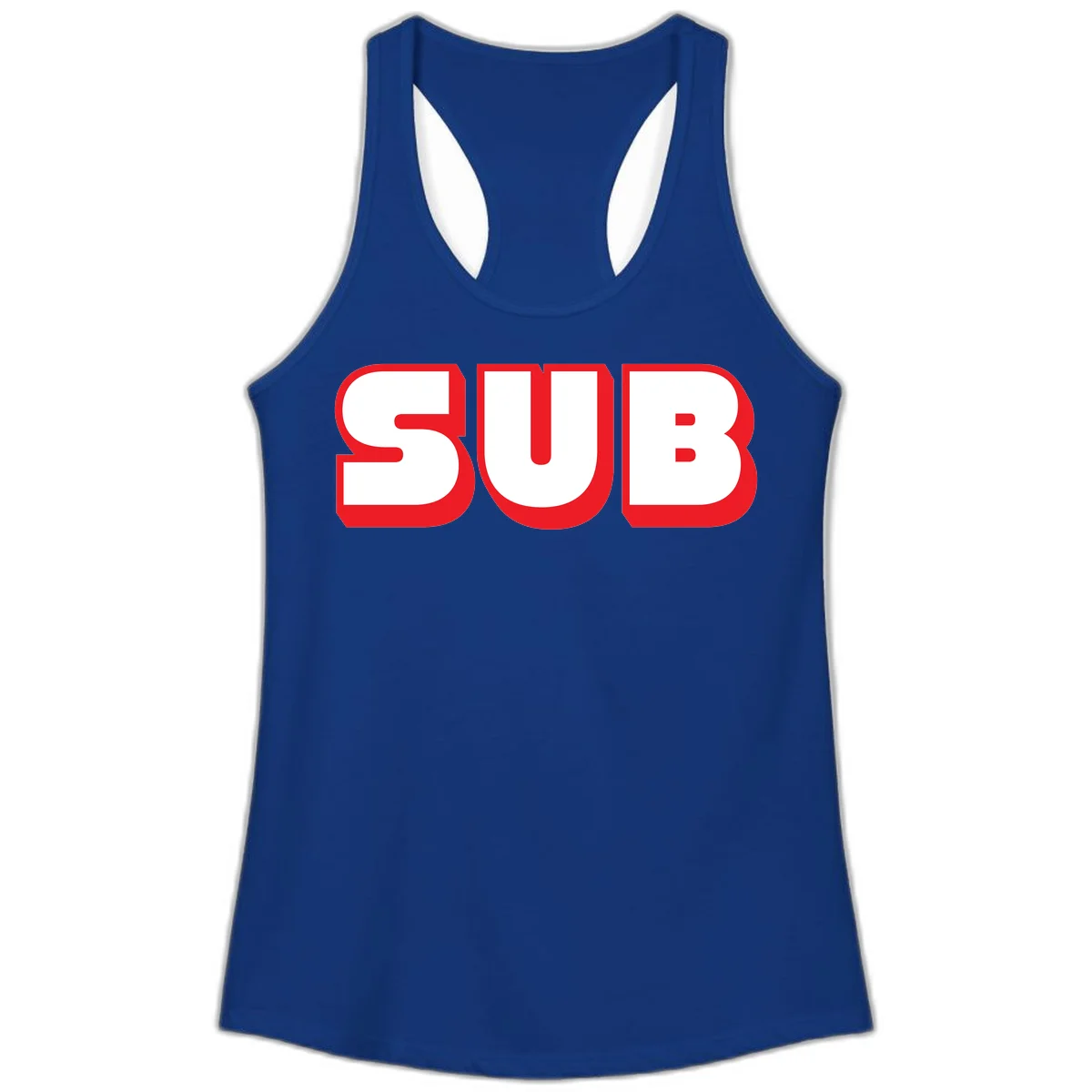 Bold red and white typography design reading 'SUB 3' with thick rounded letters in Solid Royal