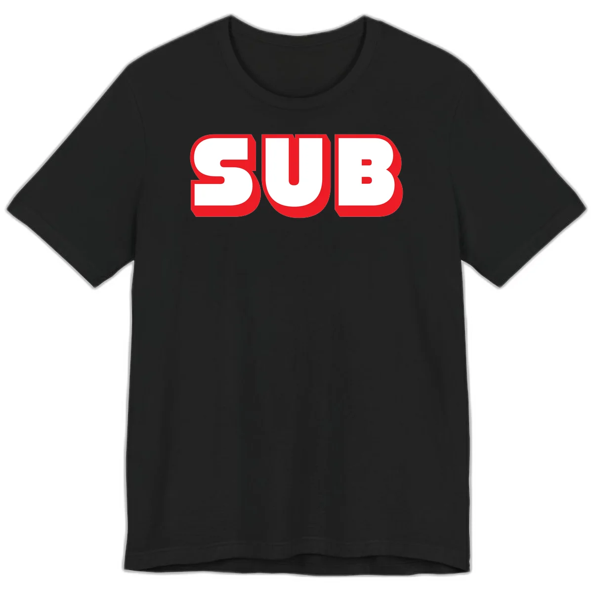 Bold red and white typography design reading 'SUB 3' with thick rounded letters in Black