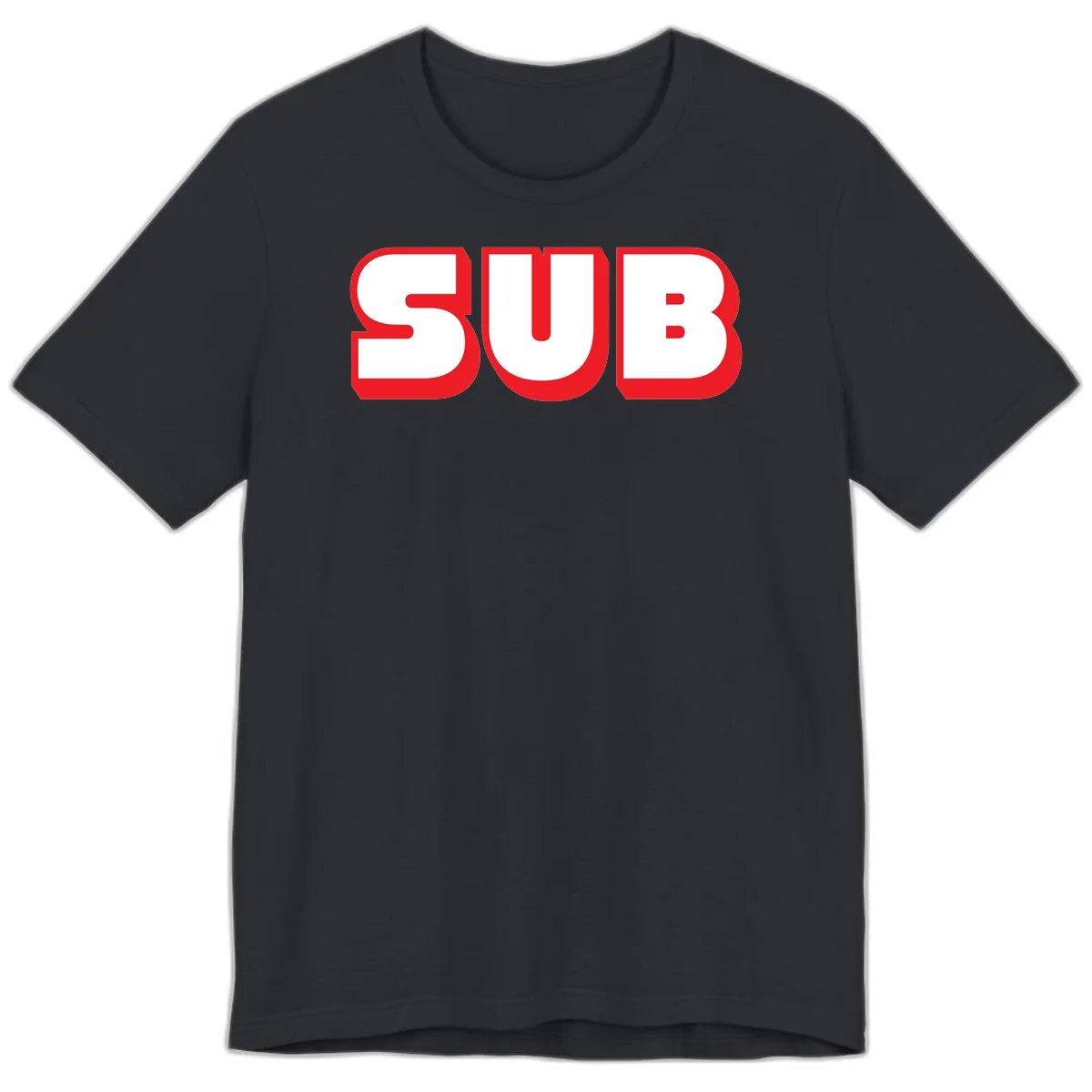 Bold red and white typography design reading 'SUB 3' with thick rounded letters in Vintage Black