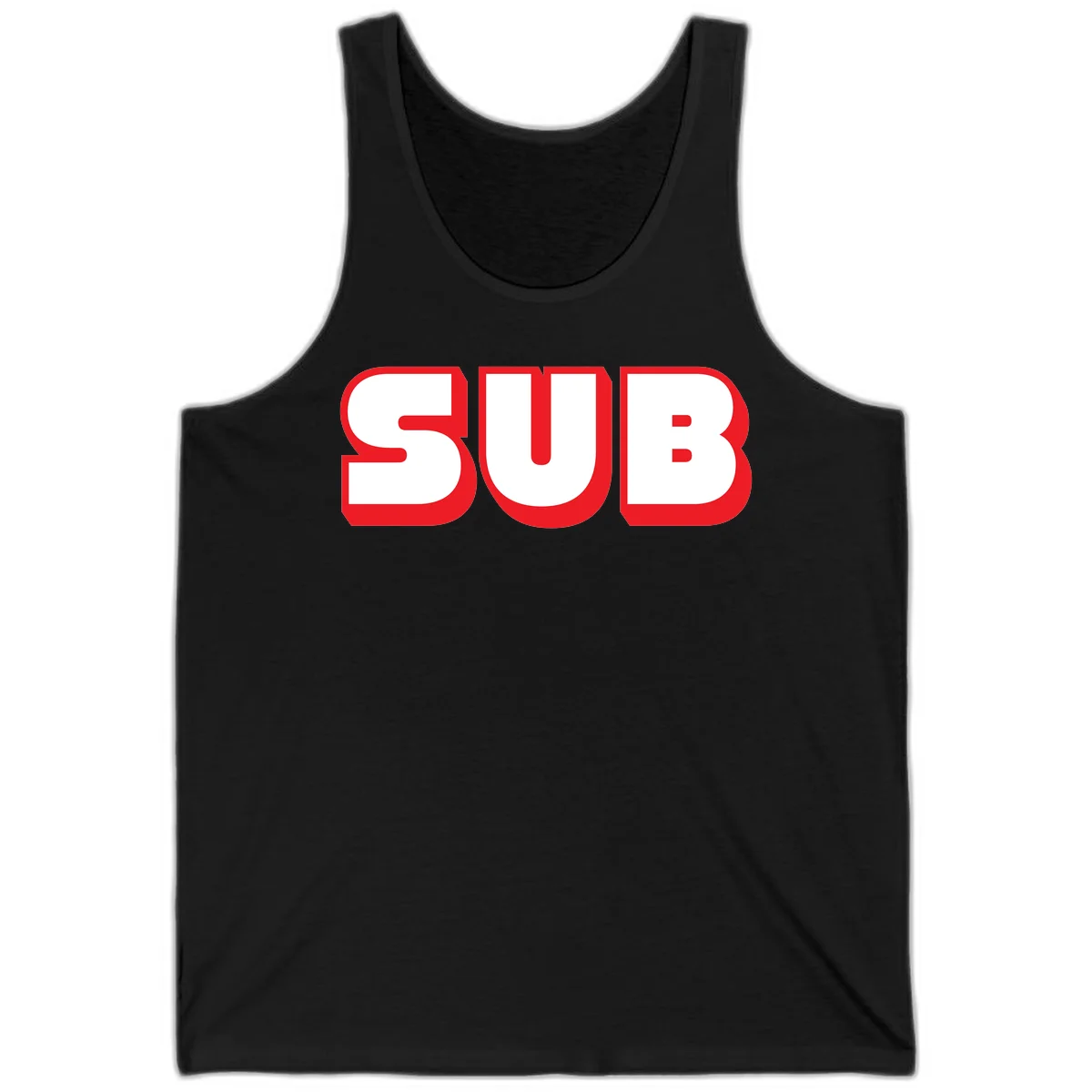 Bold red and white typography design reading 'SUB 3' with thick rounded letters in Black