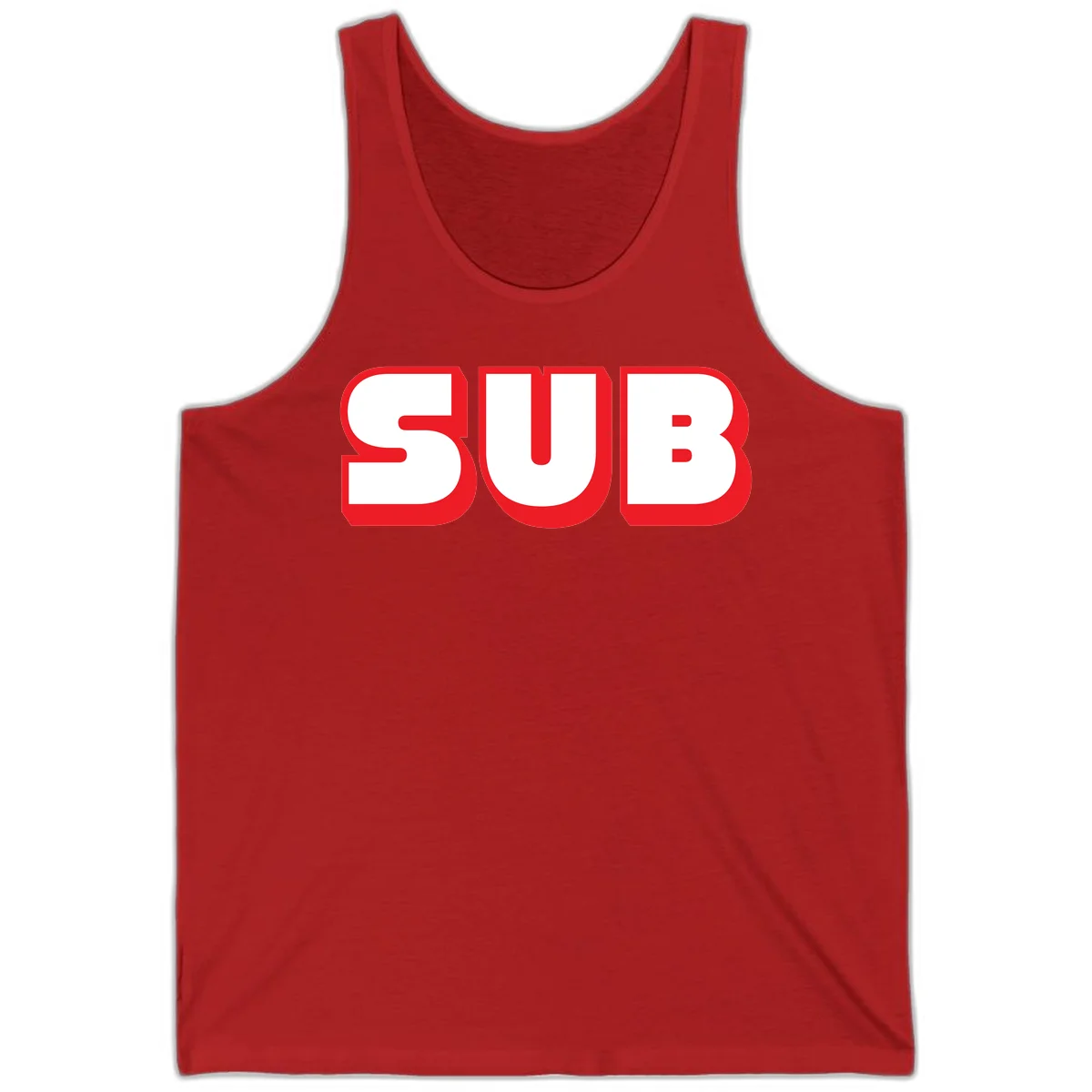 Bold red and white typography design reading 'SUB 3' with thick rounded letters in Red