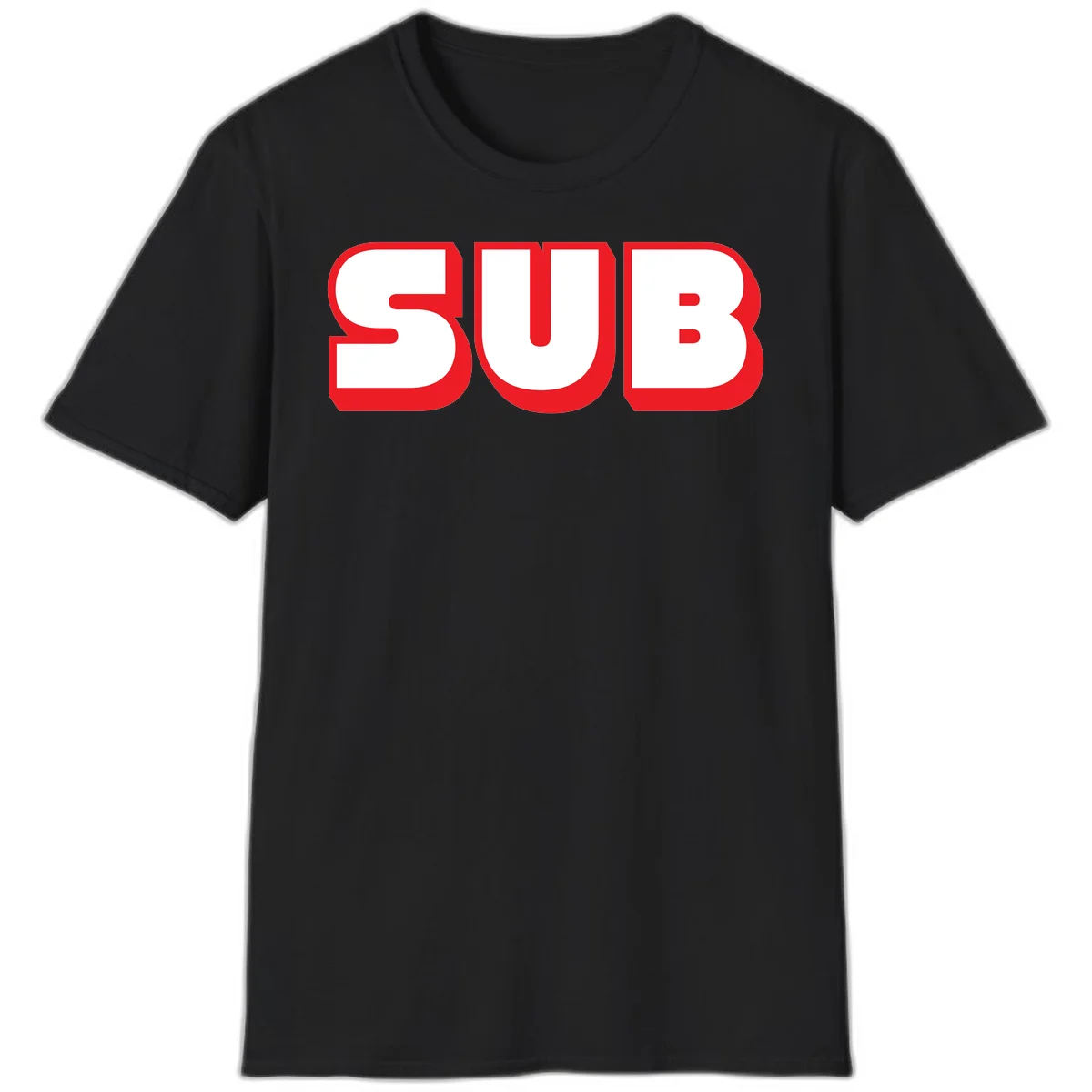 Bold red and white typography design reading 'SUB 3' with thick rounded letters in Black