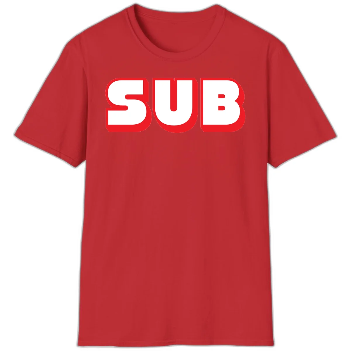 Bold red and white typography design reading 'SUB 3' with thick rounded letters in Red