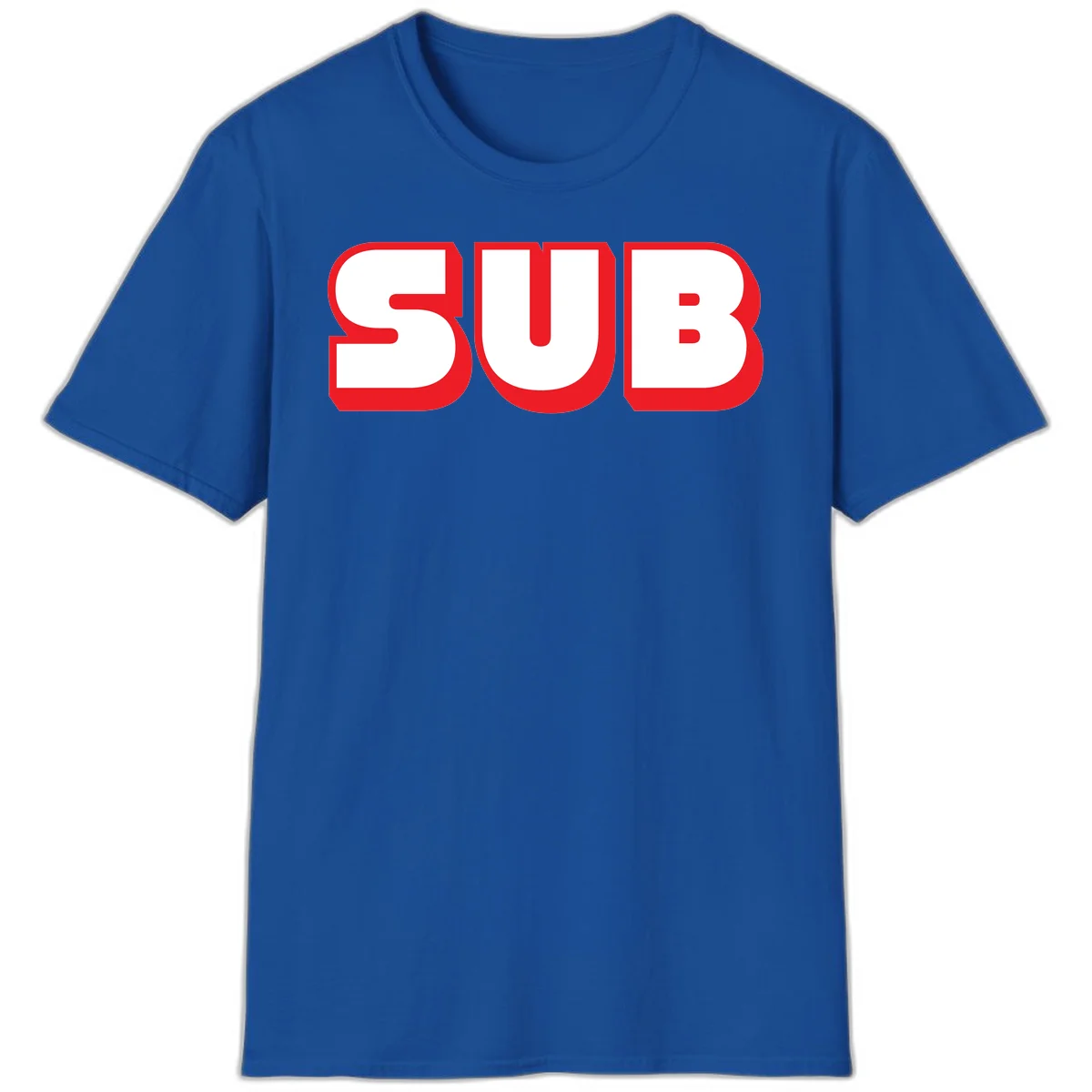 Bold red and white typography design reading 'SUB 3' with thick rounded letters in Royal