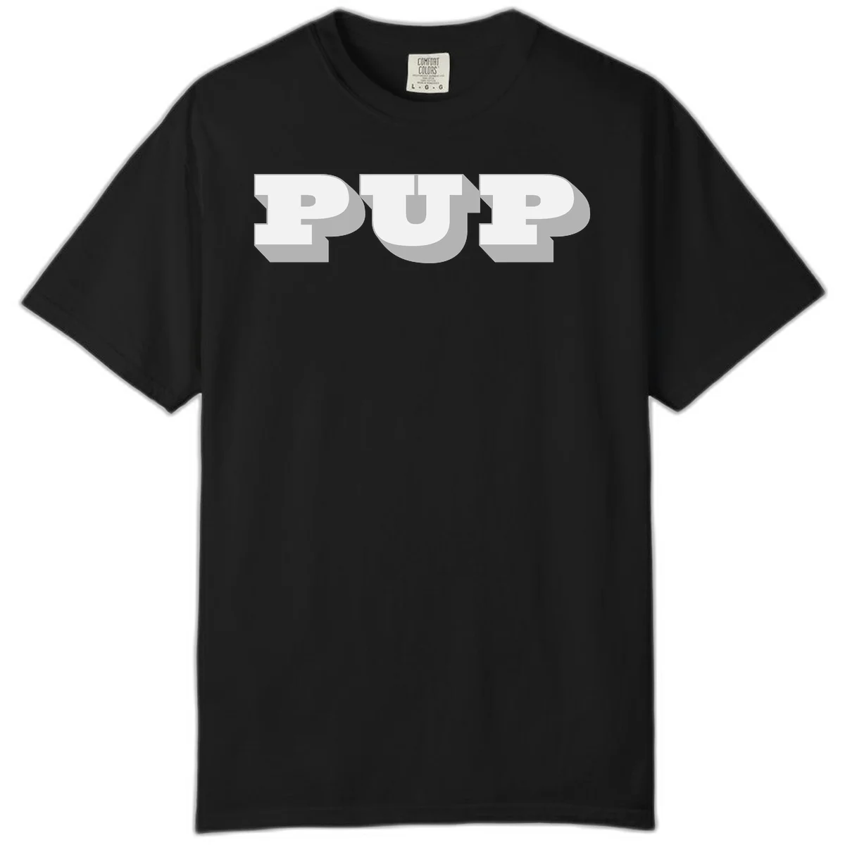 Bold 3D puff typography spelling 'PUFF' with dimensional shadow effect on gray background in Black