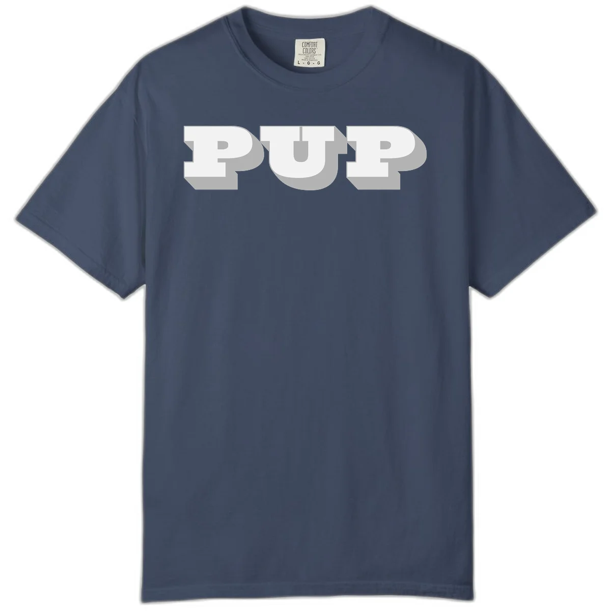 Bold 3D puff typography spelling 'PUFF' with dimensional shadow effect on gray background in Midnight