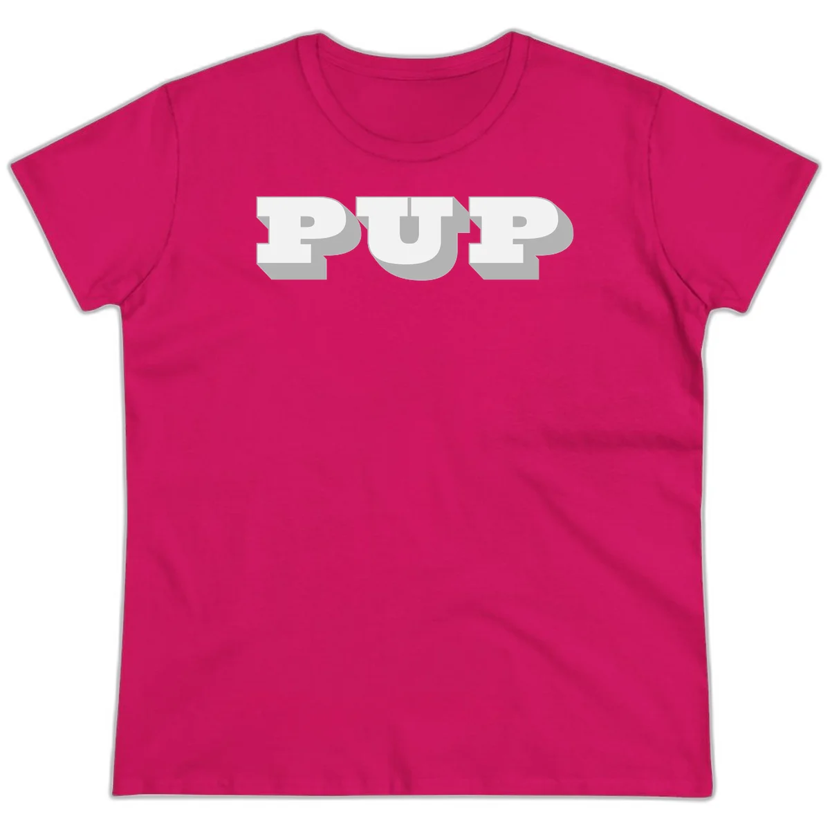 Bold 3D puff typography spelling 'PUFF' with dimensional shadow effect on gray background in Heliconia