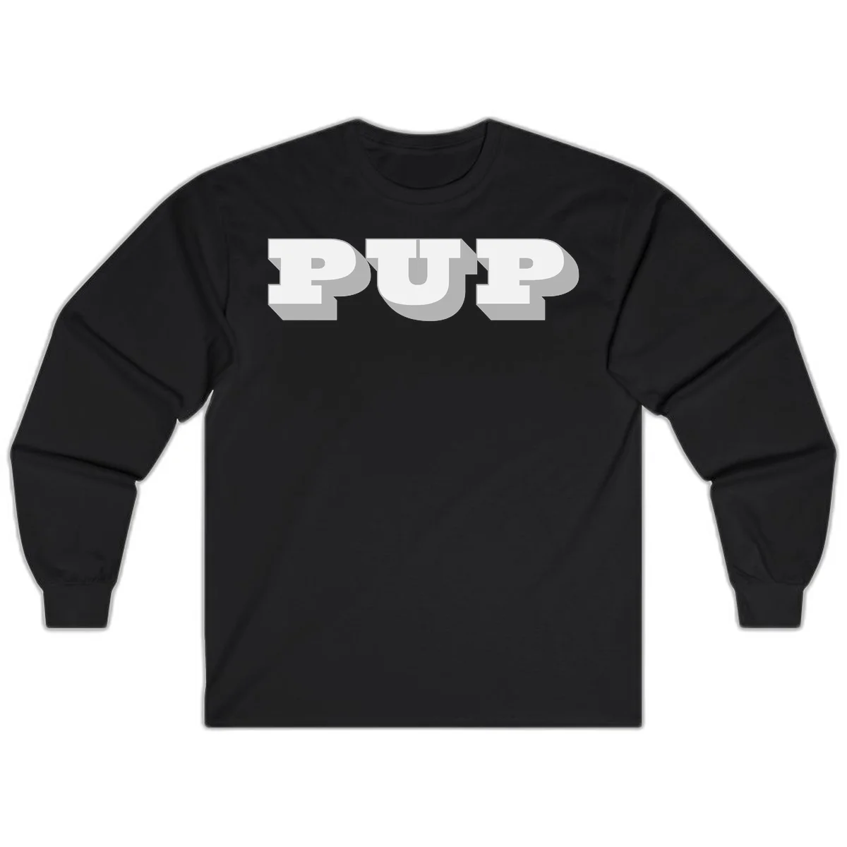 Bold 3D puff typography spelling 'PUFF' with dimensional shadow effect on gray background in Black