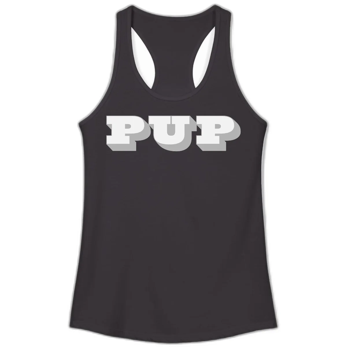 Bold 3D puff typography spelling 'PUFF' with dimensional shadow effect on gray background in Black