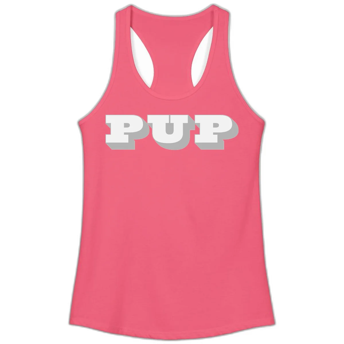 Bold 3D puff typography spelling 'PUFF' with dimensional shadow effect on gray background in Hot Pink
