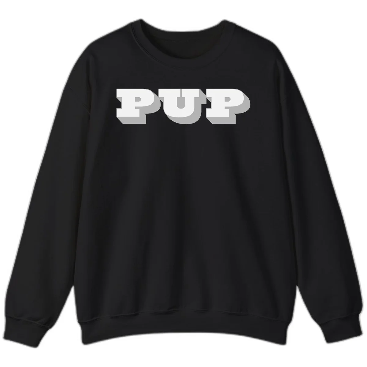 Bold 3D puff typography spelling 'PUFF' with dimensional shadow effect on gray background in Black