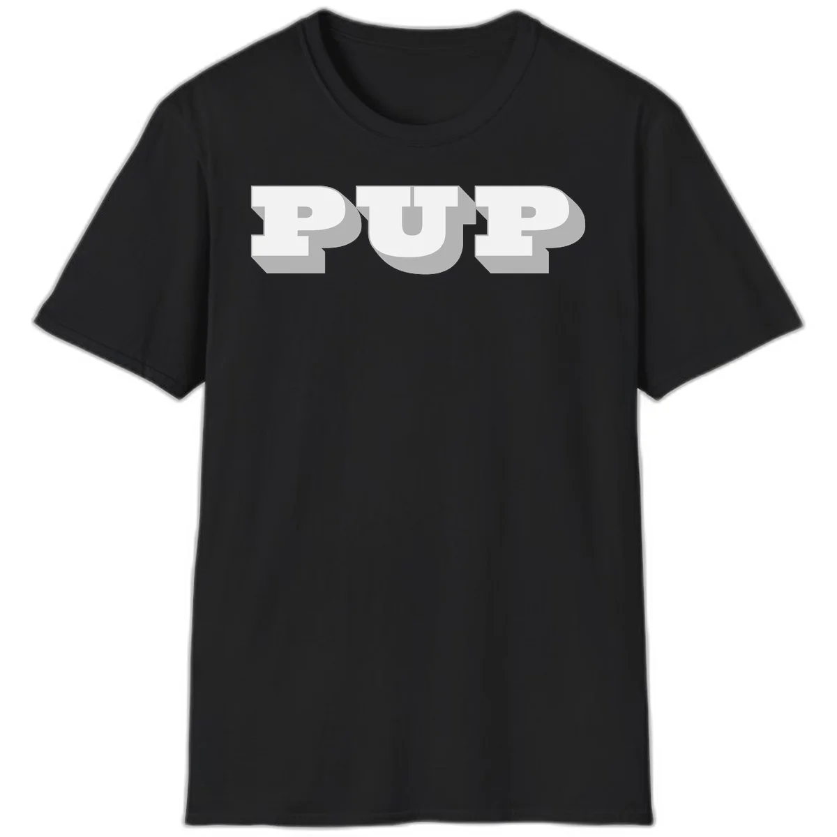 Bold 3D puff typography spelling 'PUFF' with dimensional shadow effect on gray background in Black