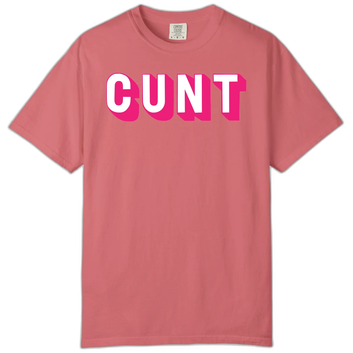 Bold white sans-serif text spelling 'SUNT' with magenta 3D beveled shadow effect on gray background in Watermelon