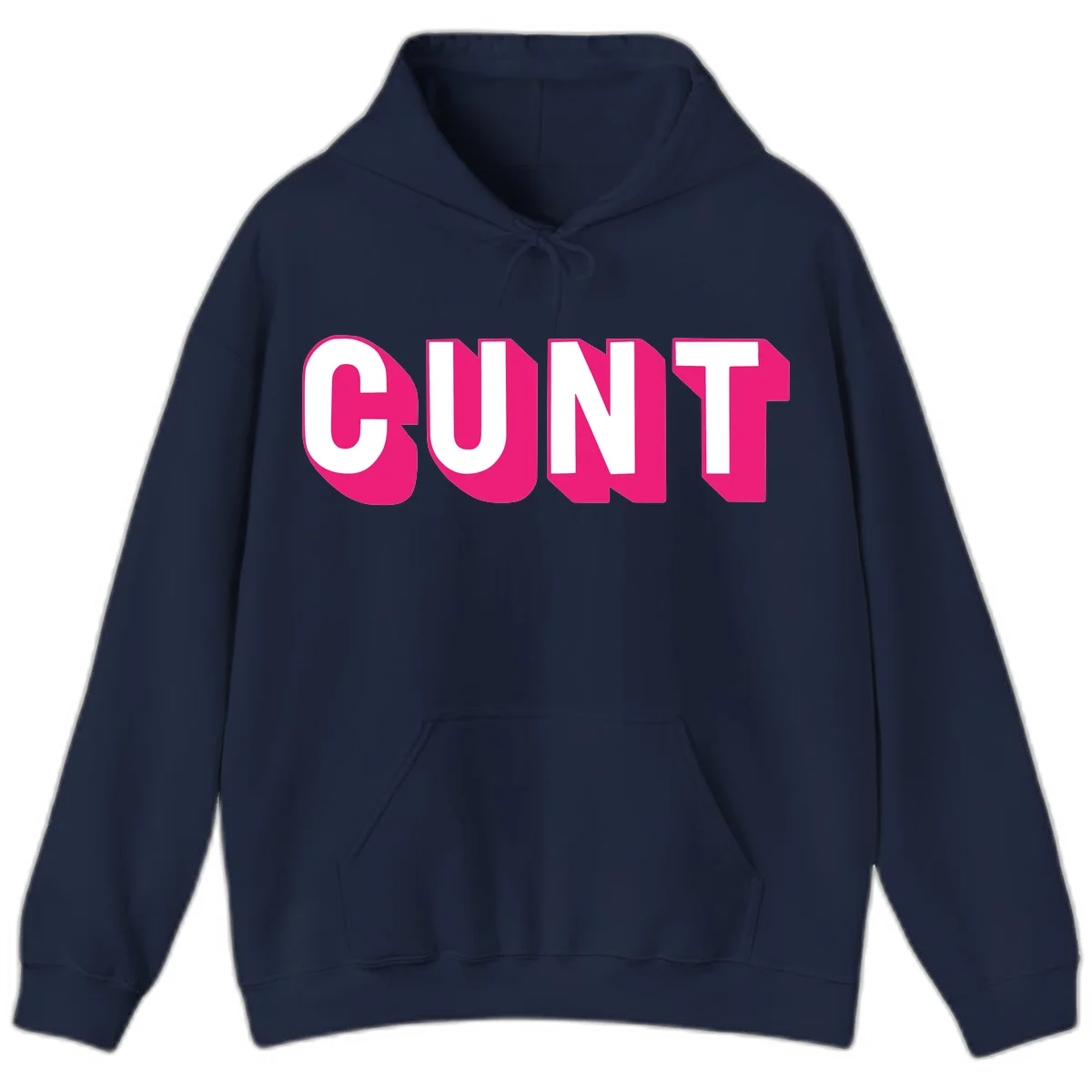 Bold white sans-serif text spelling 'SUNT' with magenta 3D beveled shadow effect on gray background in Navy