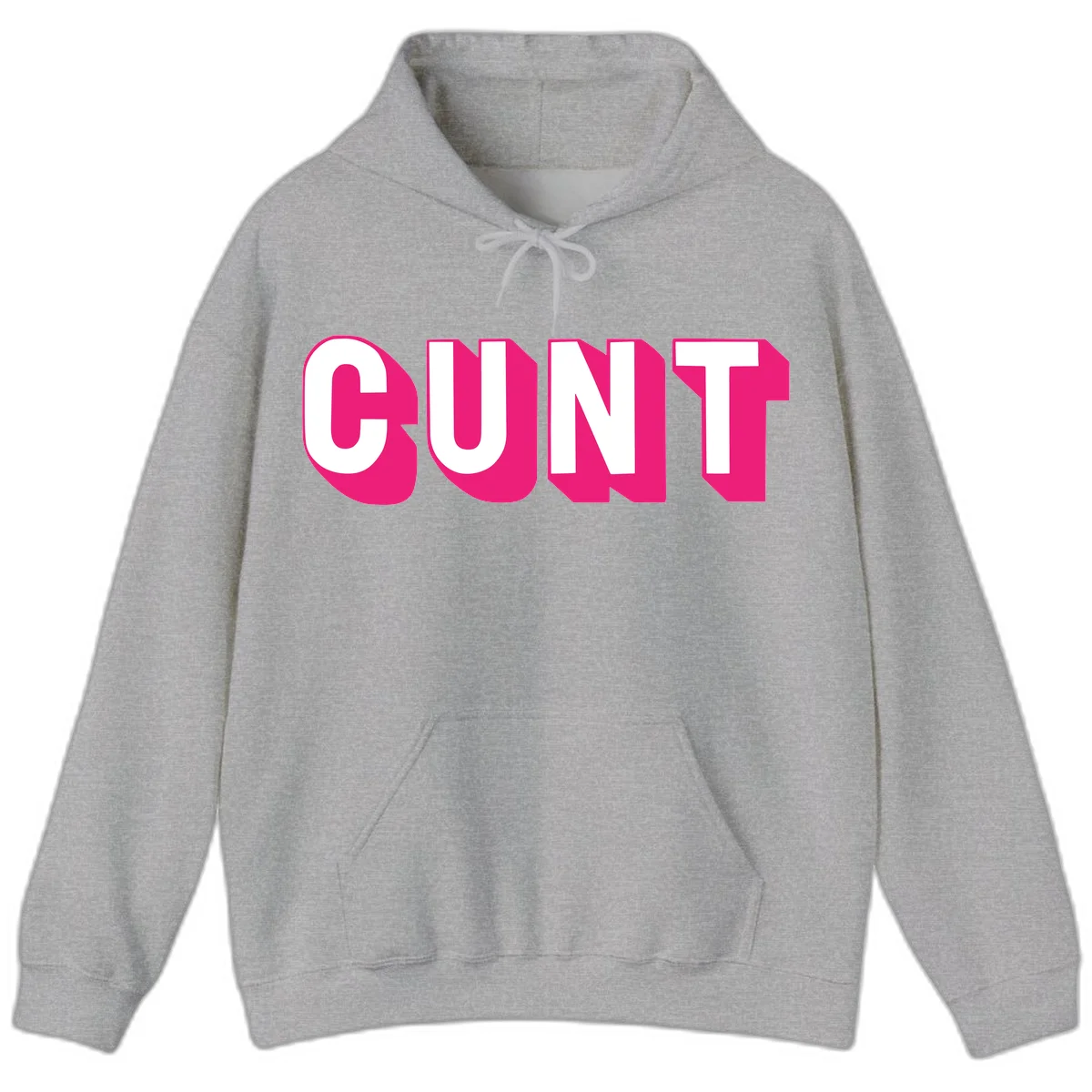 Bold white sans-serif text spelling 'SUNT' with magenta 3D beveled shadow effect on gray background in Sport Grey