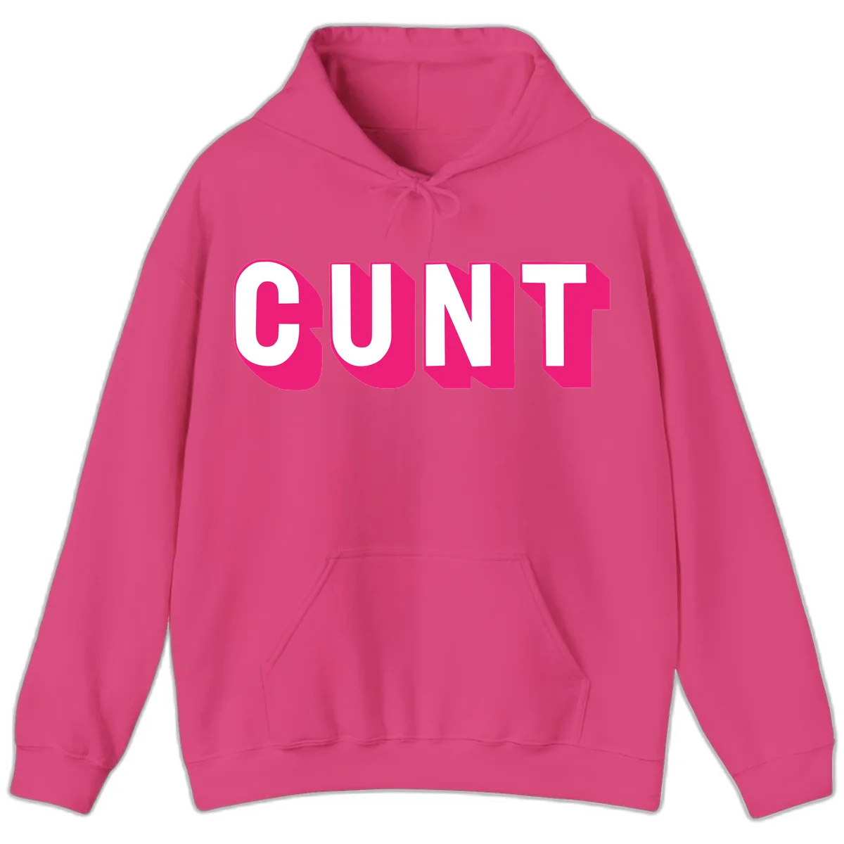 Bold white sans-serif text spelling 'SUNT' with magenta 3D beveled shadow effect on gray background in Heliconia