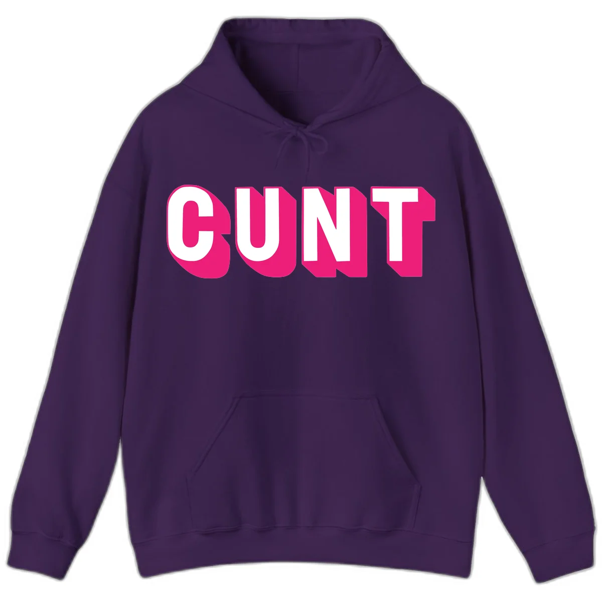 Bold white sans-serif text spelling 'SUNT' with magenta 3D beveled shadow effect on gray background in Purple