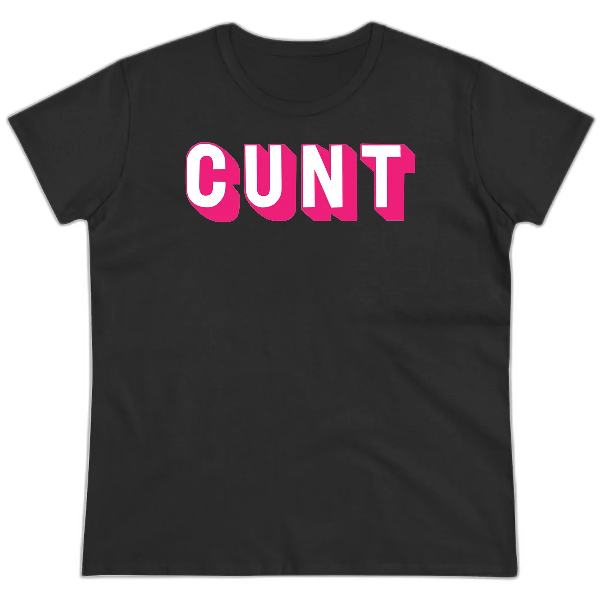 Bold white sans-serif text spelling 'SUNT' with magenta 3D beveled shadow effect on gray background in Black