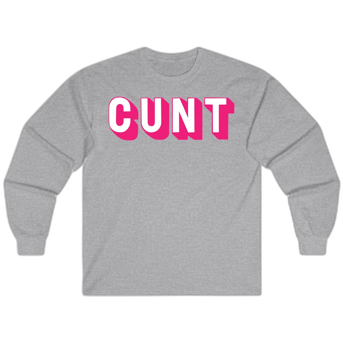 Bold white sans-serif text spelling 'SUNT' with magenta 3D beveled shadow effect on gray background in Sport Grey