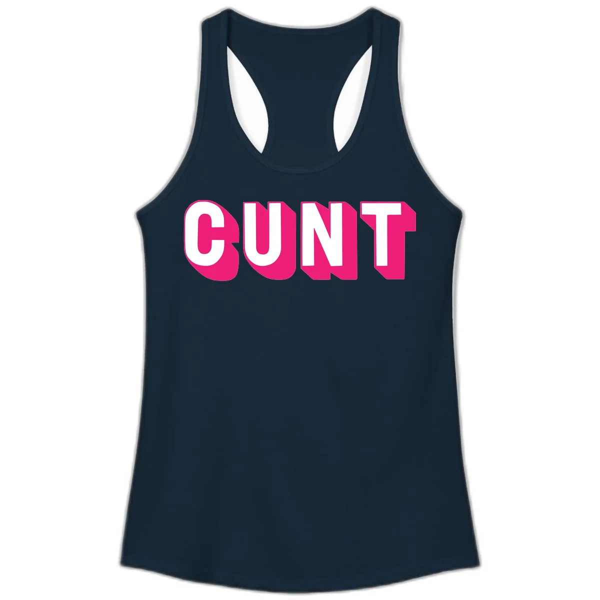 Bold white sans-serif text spelling 'SUNT' with magenta 3D beveled shadow effect on gray background in Solid Midnight Navy