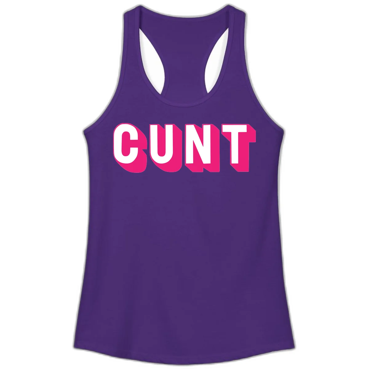 Bold white sans-serif text spelling 'SUNT' with magenta 3D beveled shadow effect on gray background in Solid Purple Rush