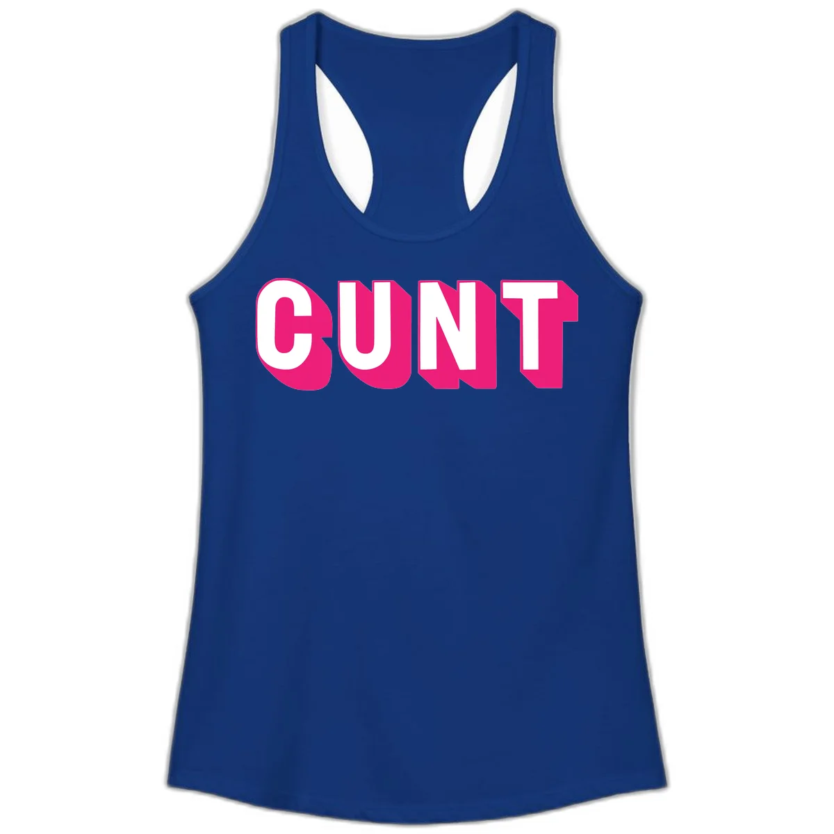 Bold white sans-serif text spelling 'SUNT' with magenta 3D beveled shadow effect on gray background in Solid Royal