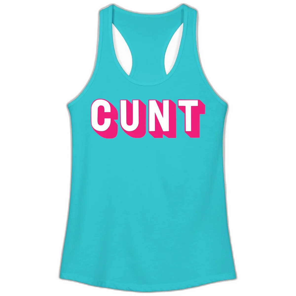 Bold white sans-serif text spelling 'SUNT' with magenta 3D beveled shadow effect on gray background in Solid Tahiti Blue