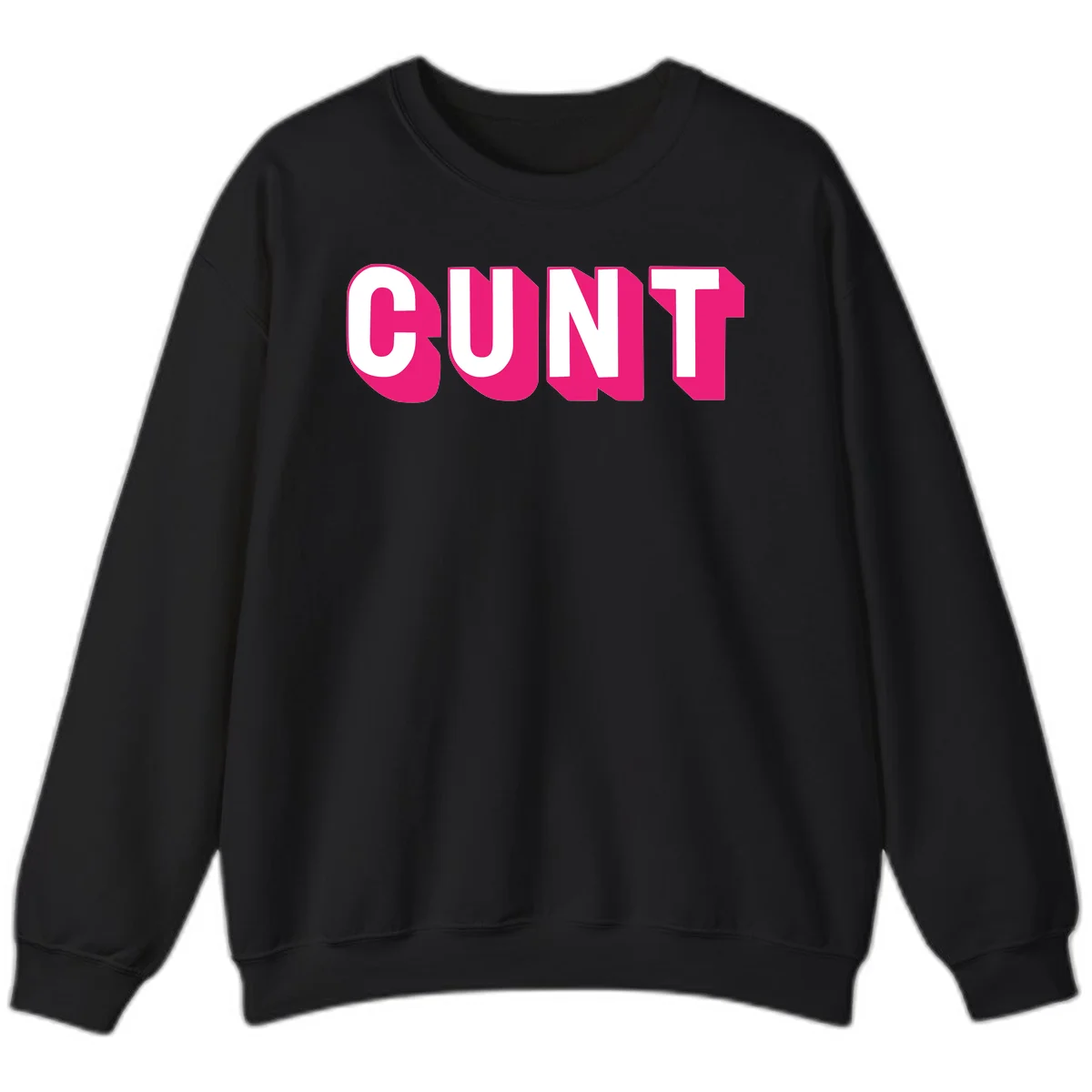 Bold white sans-serif text spelling 'SUNT' with magenta 3D beveled shadow effect on gray background in Black