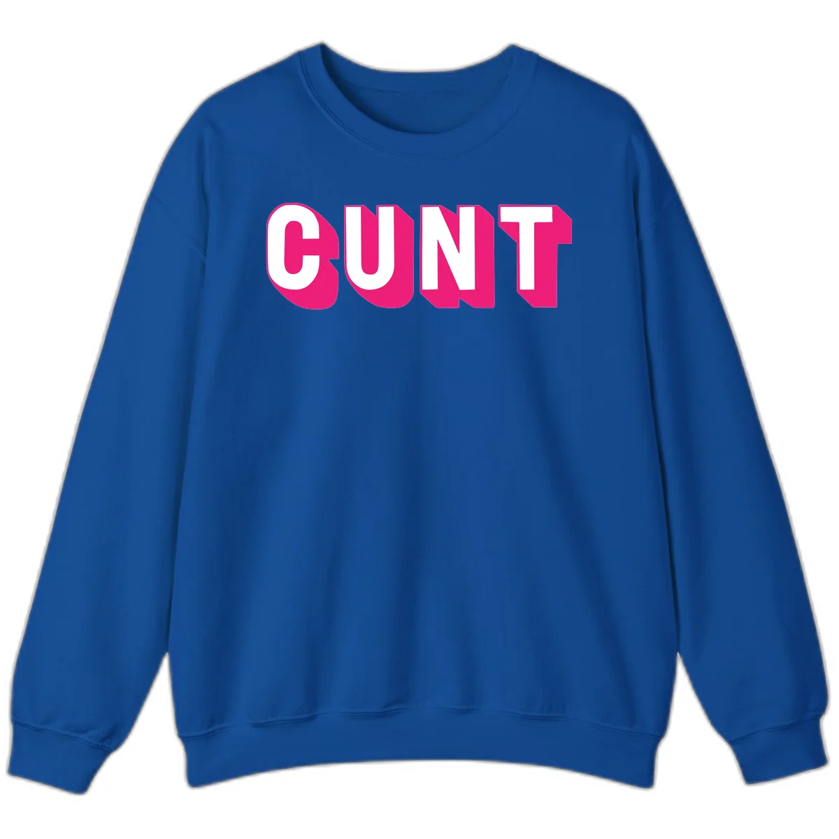 Bold white sans-serif text spelling 'SUNT' with magenta 3D beveled shadow effect on gray background in Royal