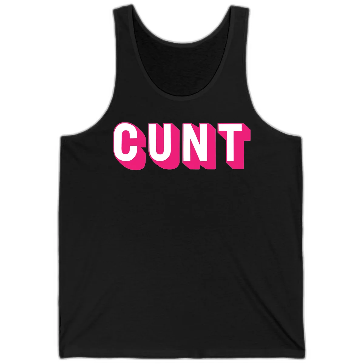 Bold white sans-serif text spelling 'SUNT' with magenta 3D beveled shadow effect on gray background in Black