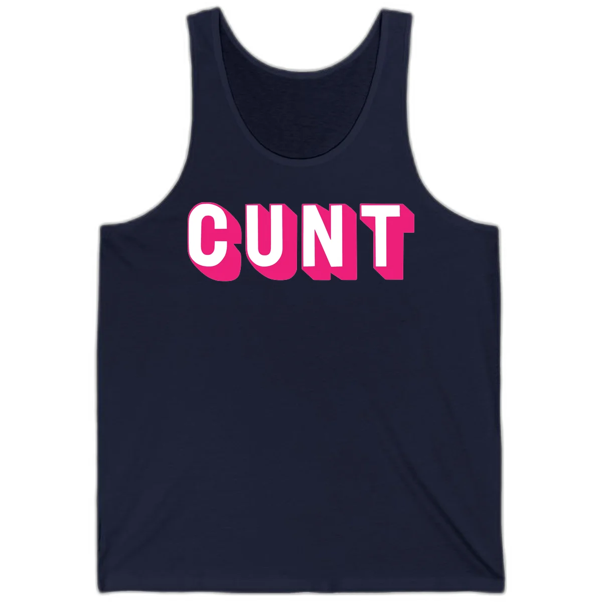 Bold white sans-serif text spelling 'SUNT' with magenta 3D beveled shadow effect on gray background in Navy