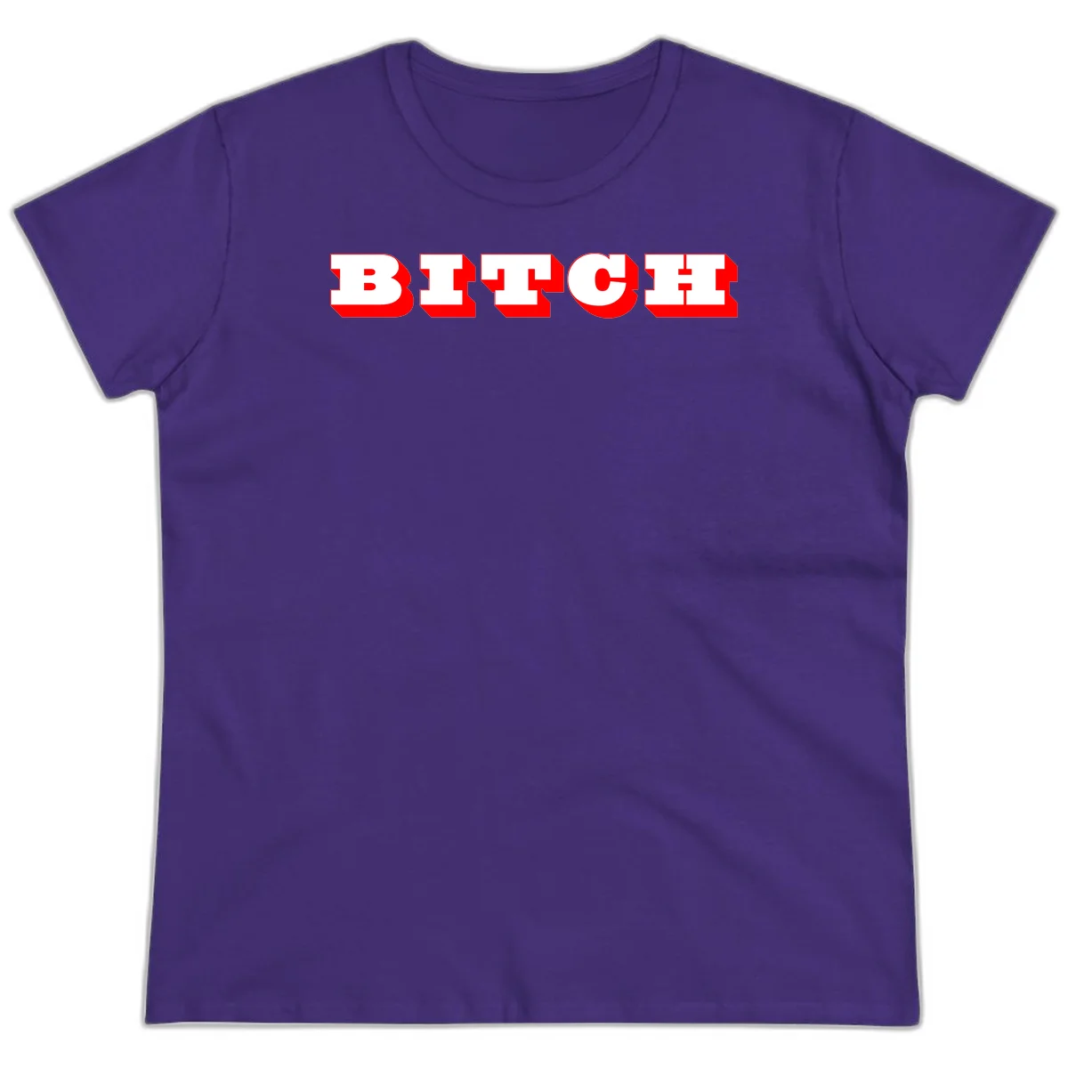 Bold 3D block letter typography spelling BEECH in white with red shadow effect on gray background in Purple