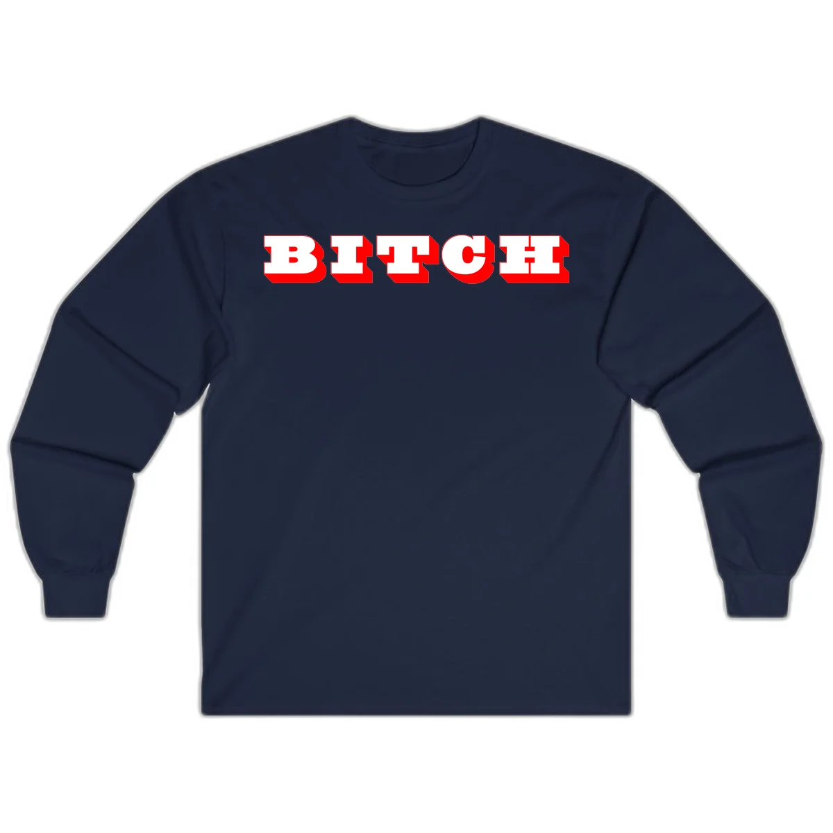 Bold 3D block letter typography spelling BEECH in white with red shadow effect on gray background in Navy