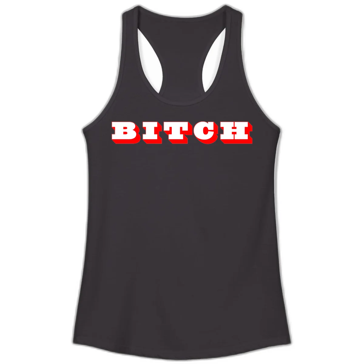 Bold 3D block letter typography spelling BEECH in white with red shadow effect on gray background in Black