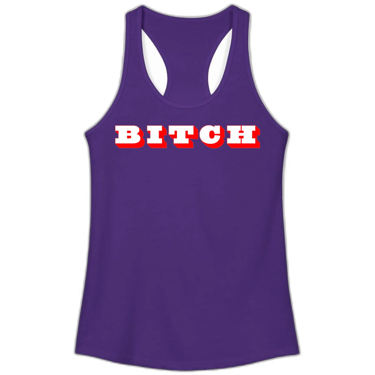 Bold 3D block letter typography spelling BEECH in white with red shadow effect on gray background in Solid Purple Rush