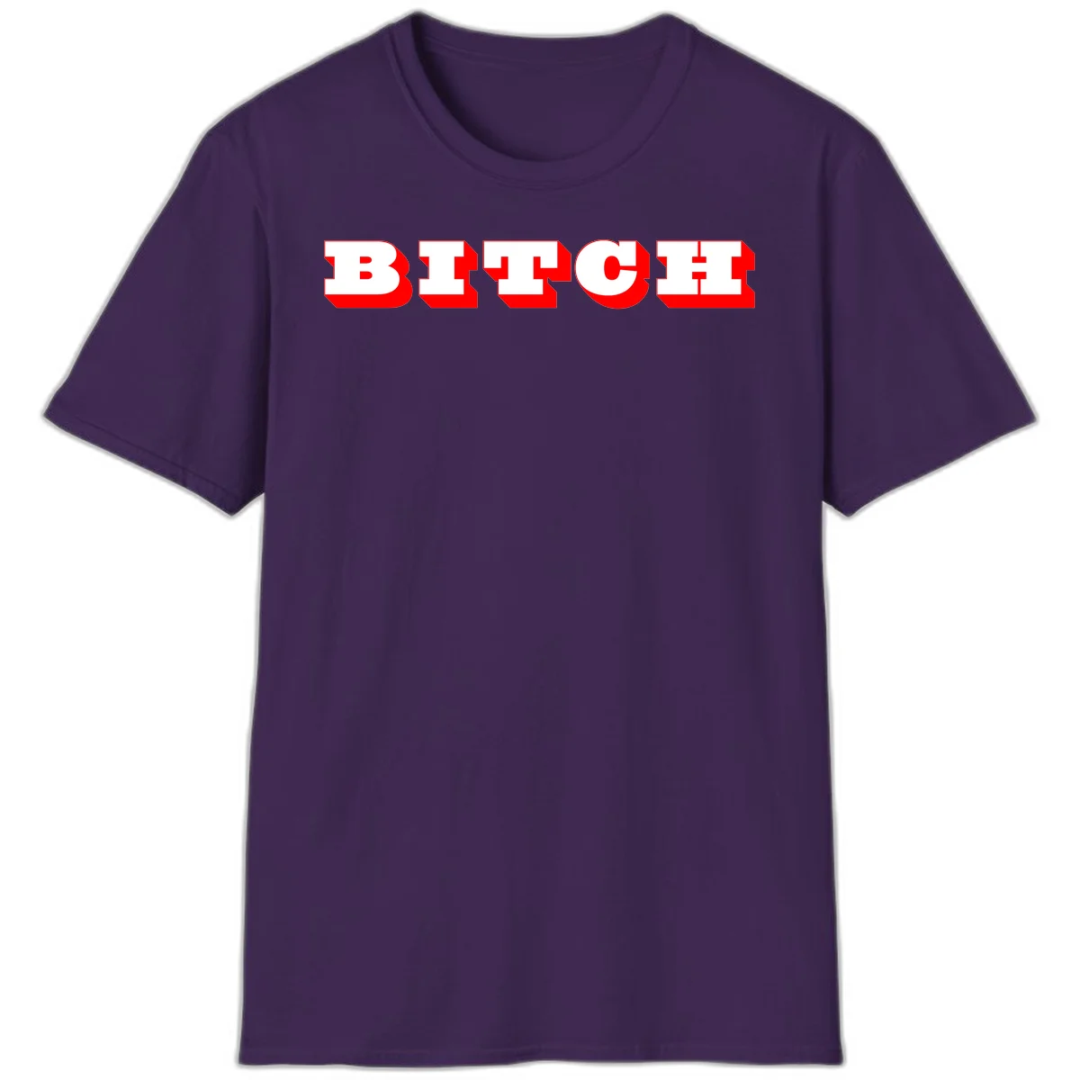 Bold 3D block letter typography spelling BEECH in white with red shadow effect on gray background in Purple