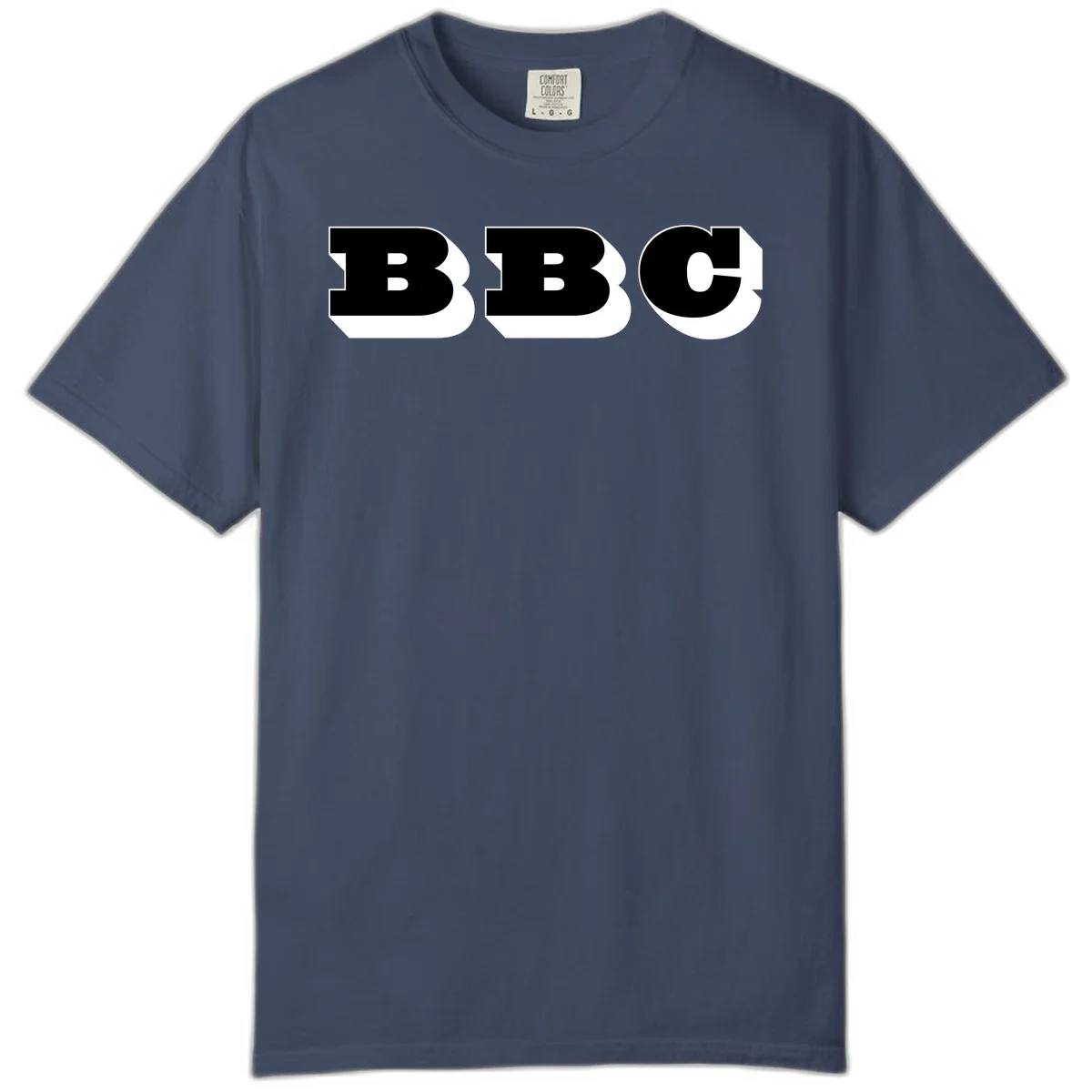 BBC bold typography design featuring three large geometric letters in black with white dimensional elements on gray background in Midnight