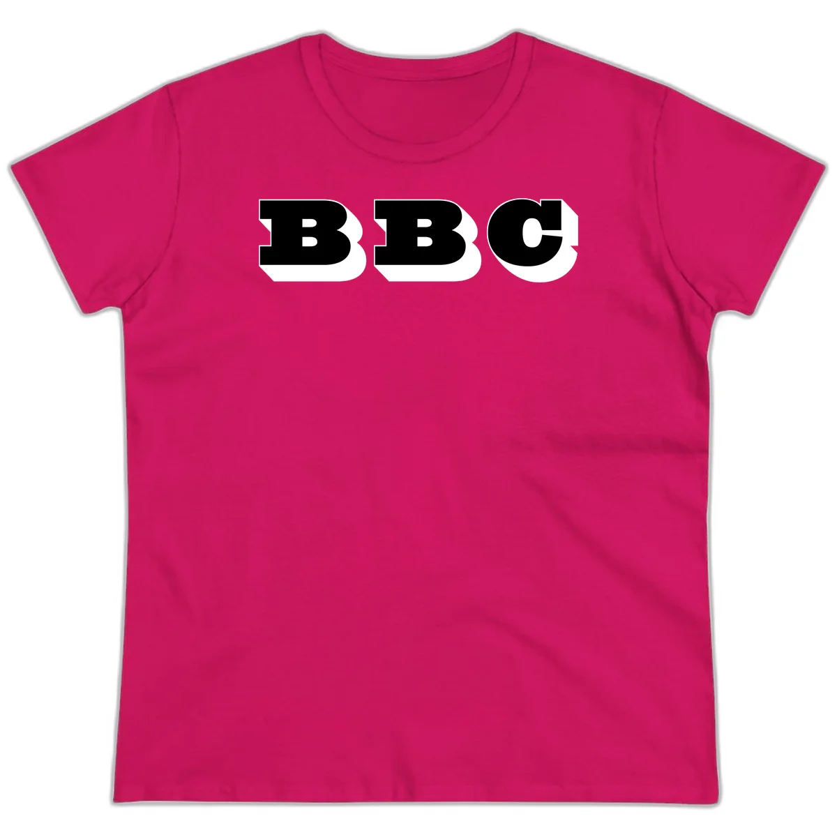 BBC bold typography design featuring three large geometric letters in black with white dimensional elements on gray background in Heliconia