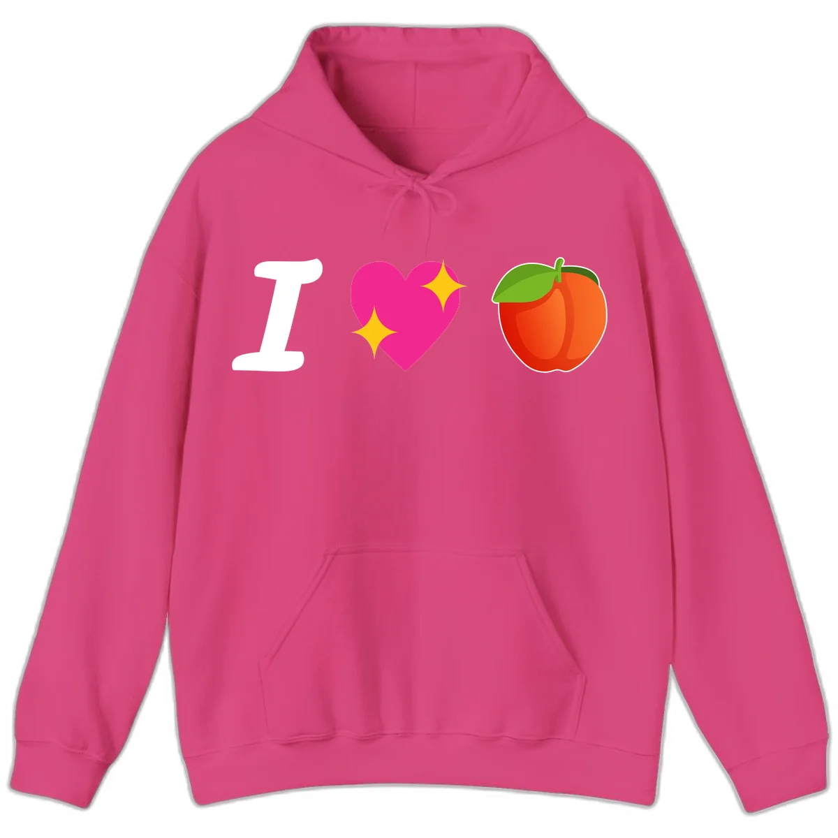 I love apples rebus design with large white I, magenta heart with yellow sparkles, and red apple with green leaf in Heliconia