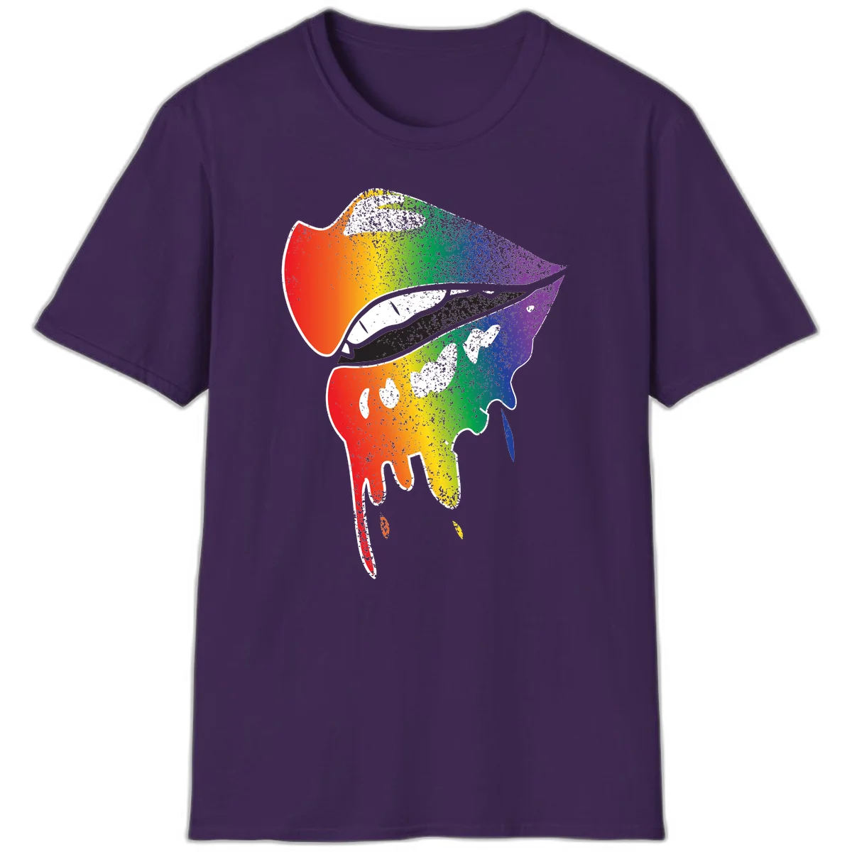 Rainbow-fish-pride-art illustration featuring a colorful fish head with open mouth in full spectrum gradient colors from red to purple with white details in Purple