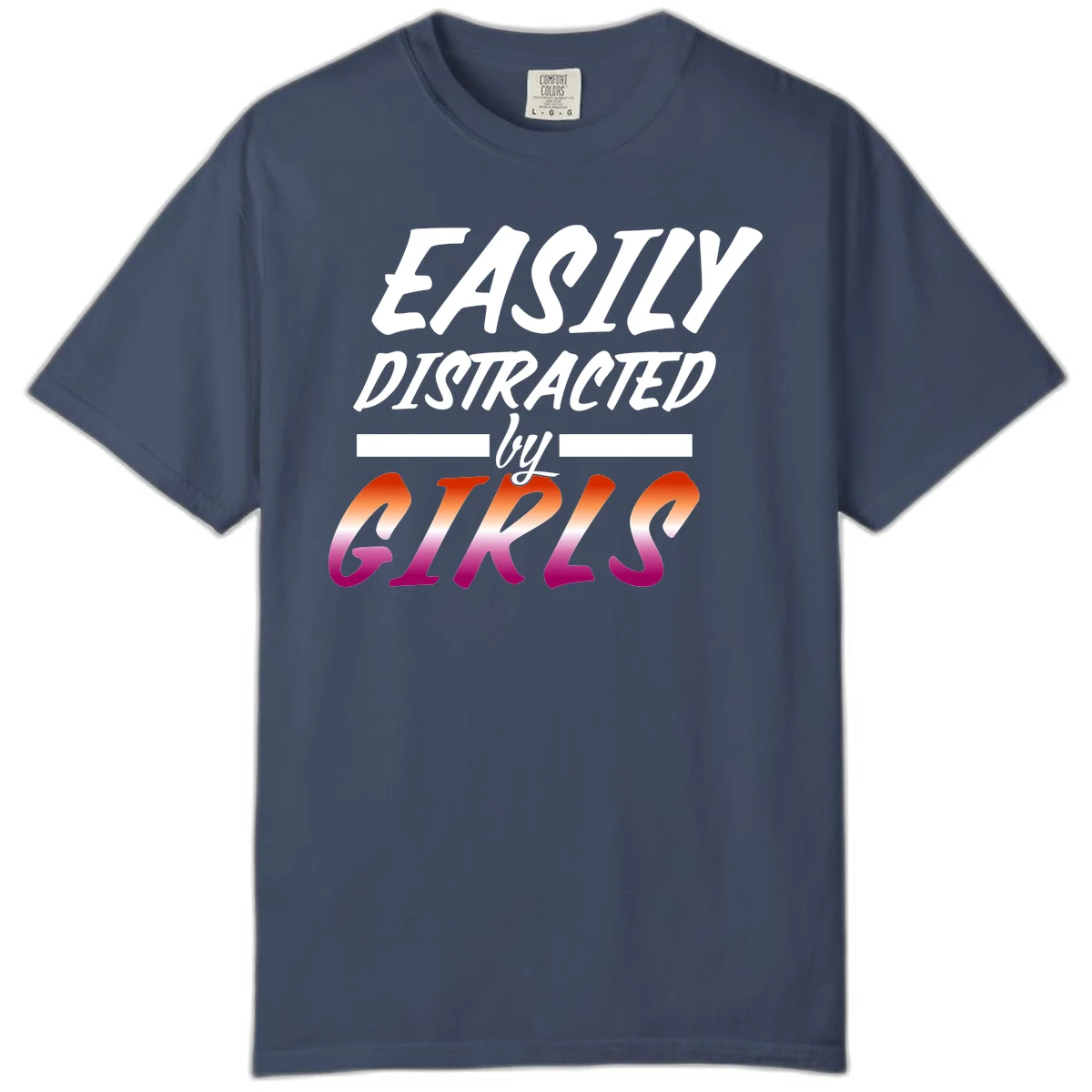 White and gradient red-to-pink text design reading 'Easily Distracted by GIKS' on gray background in Midnight
