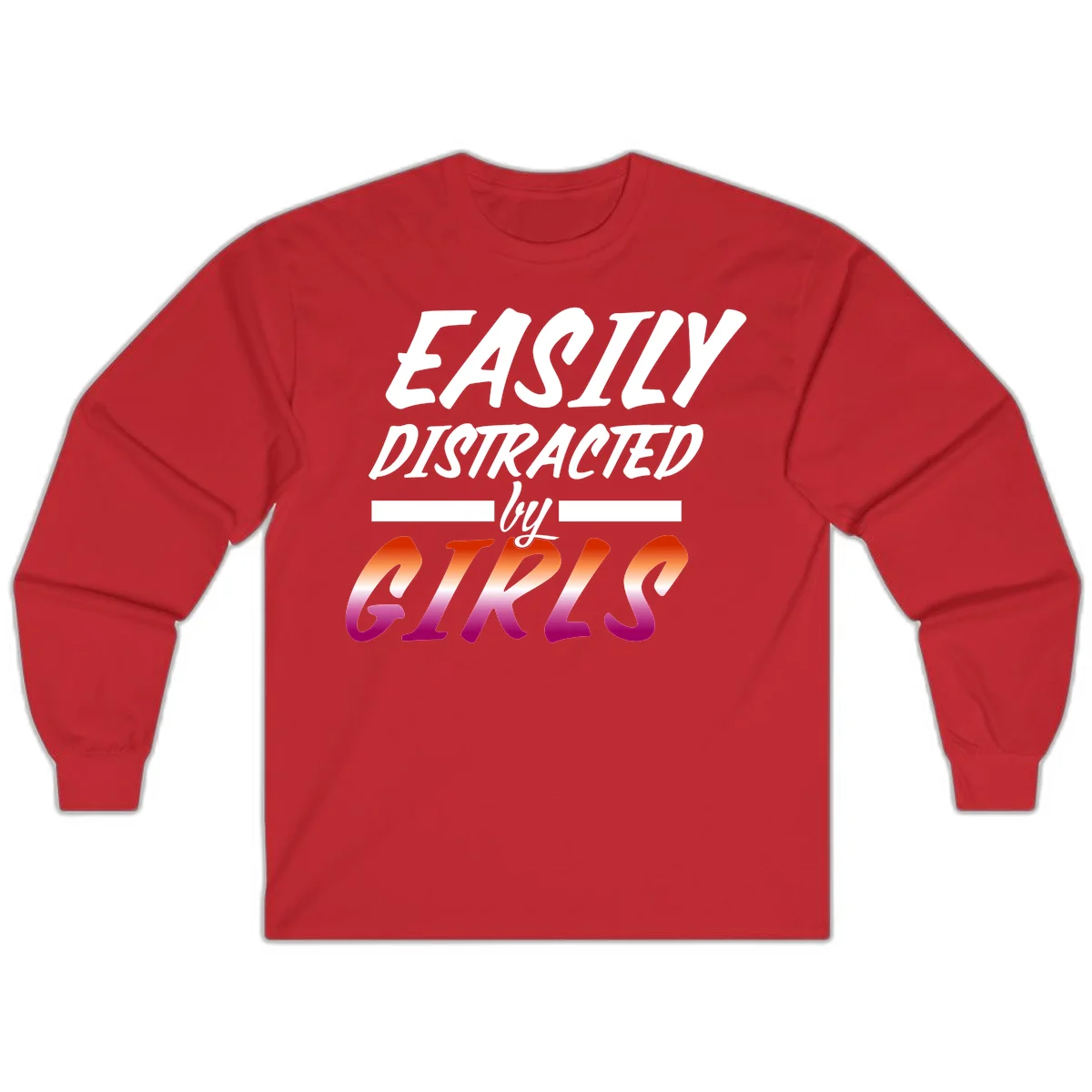 White and gradient red-to-pink text design reading 'Easily Distracted by GIKS' on gray background in Red